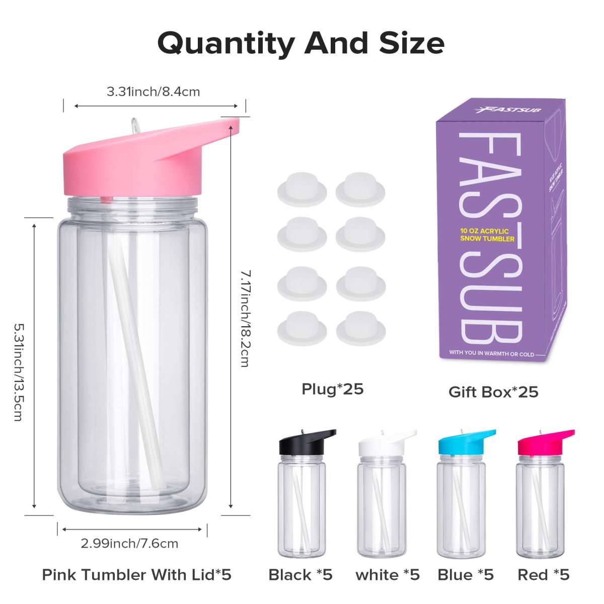 10 oz Snow Globe Acrylic Tumbler - 25 Pack - FASTSUB