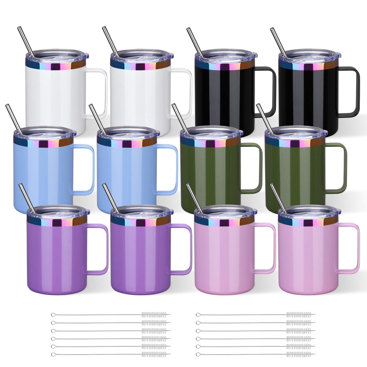 12 oz Rainbow Plated Mug - 12 Pack - FASTSUB