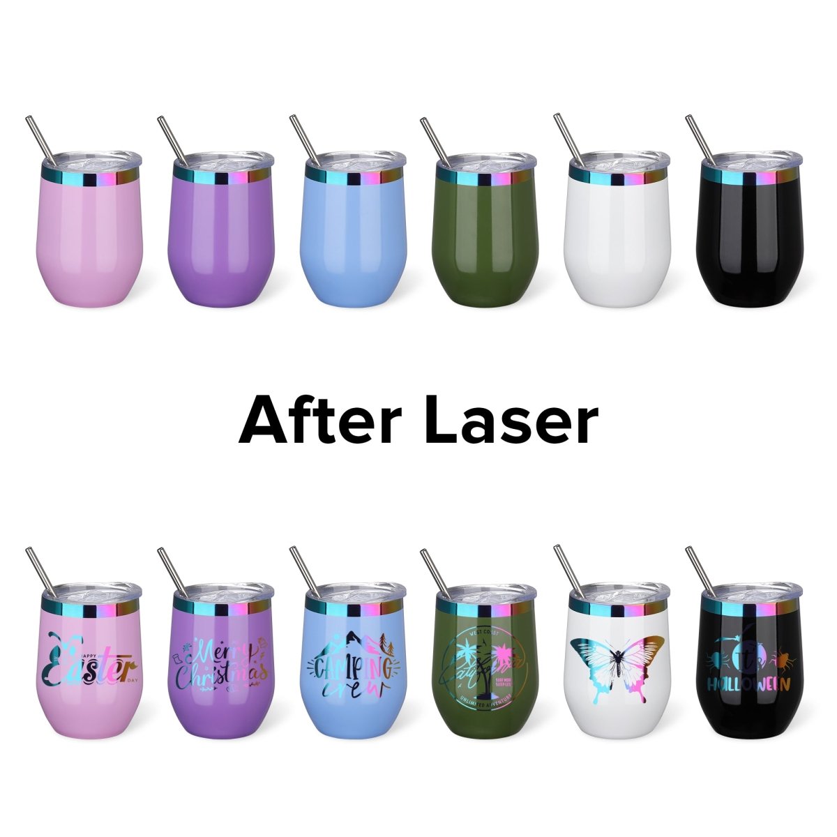 12 oz Rainbow Plated Tumbler - 12 Pack - FASTSUB