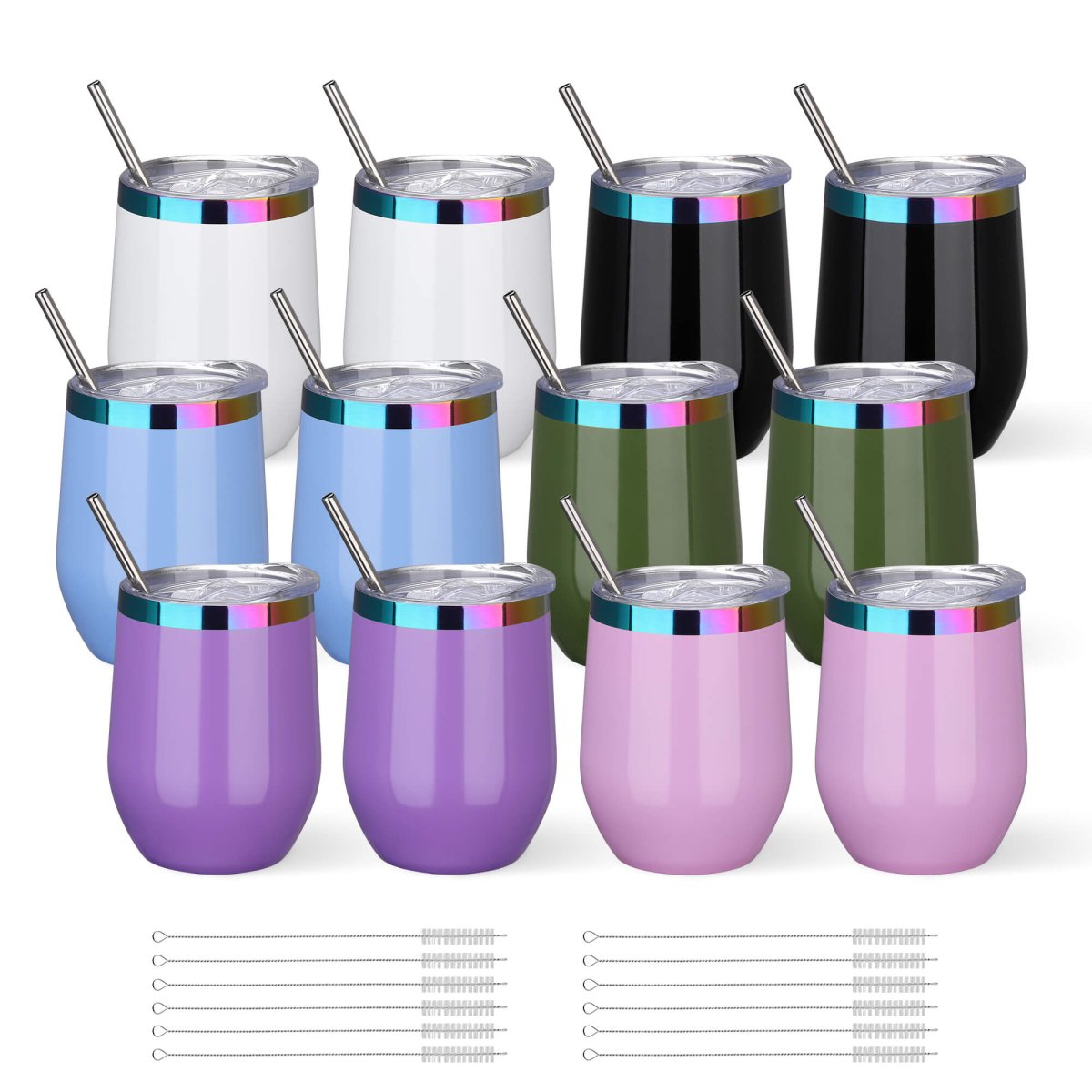 12 oz Rainbow Plated Tumbler - 12 Pack - FASTSUB