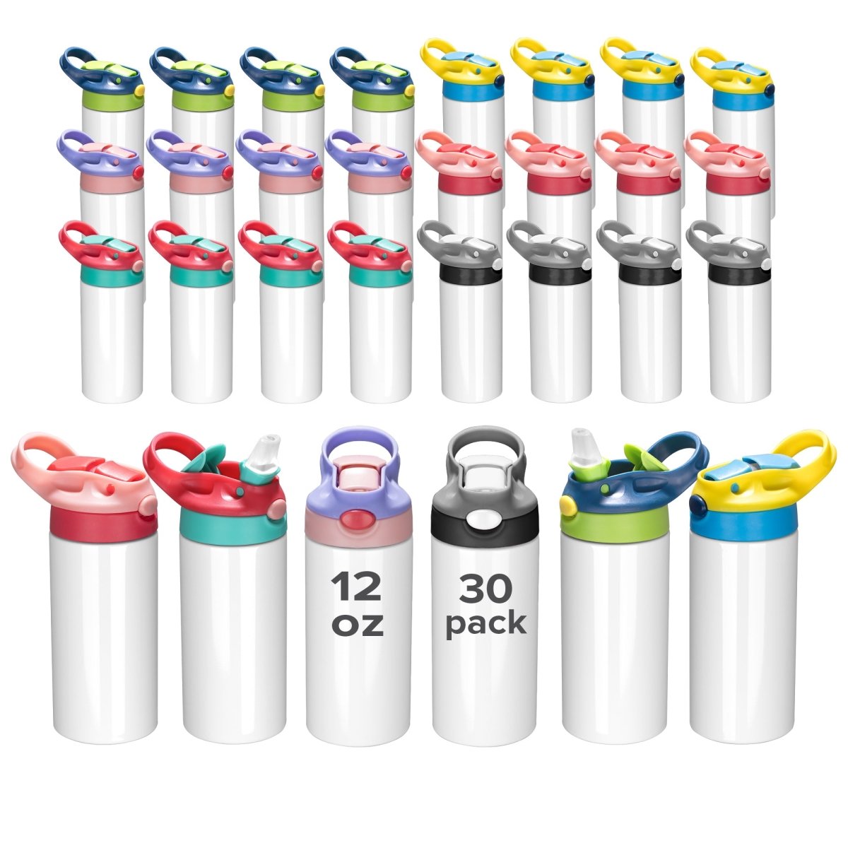 12 oz Sublimation Toddler Water Bottle - 30 Pack - FASTSUB