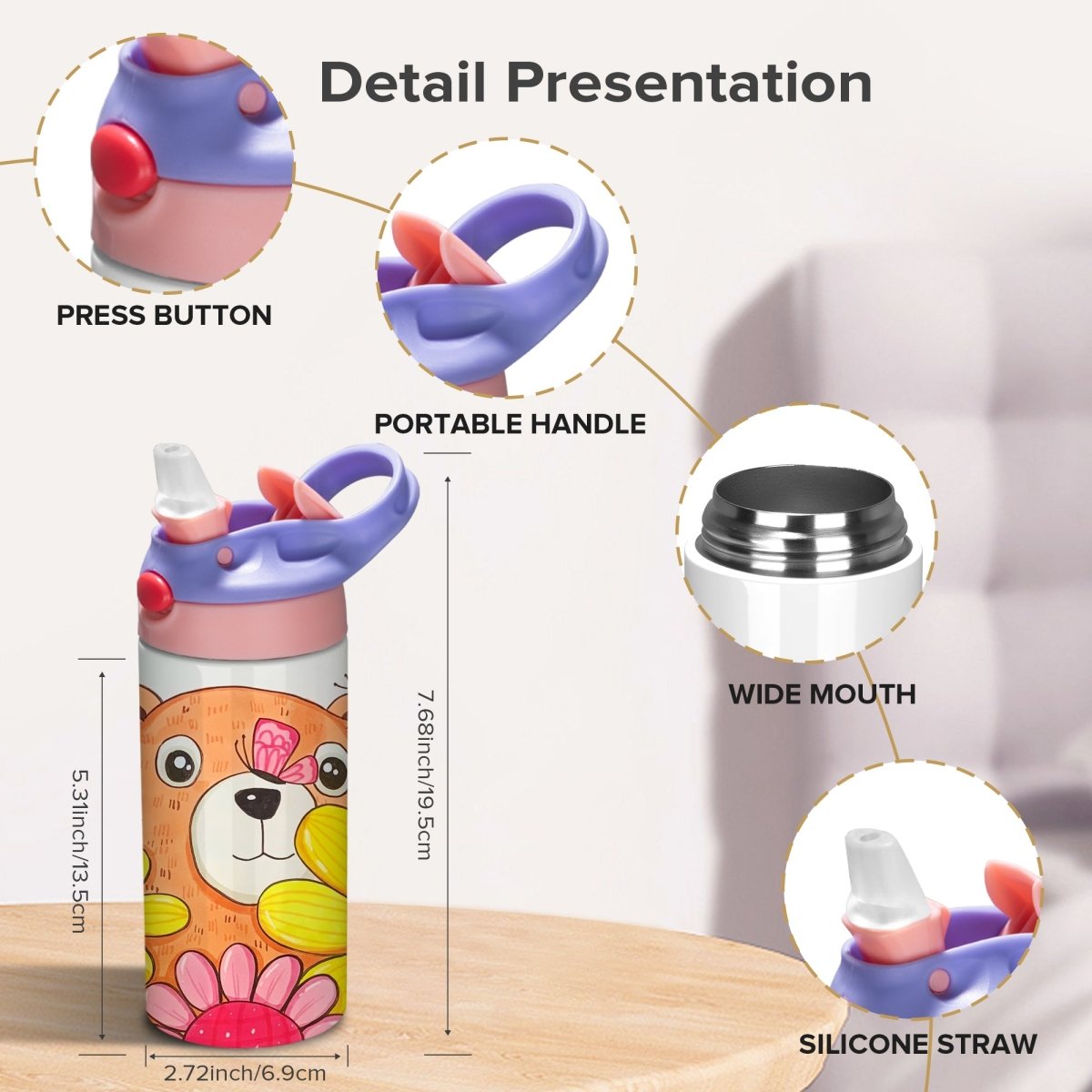 12 oz Sublimation Toddler Water Bottle - 30 Pack - FASTSUB