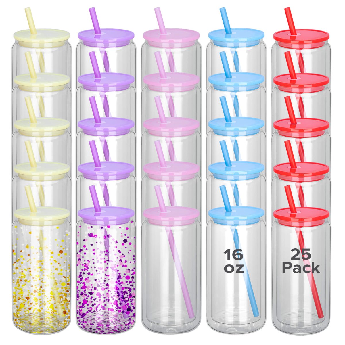 16 oz Sublimation Snow Globe Glass Tumbler - 25 Pack - FASTSUB