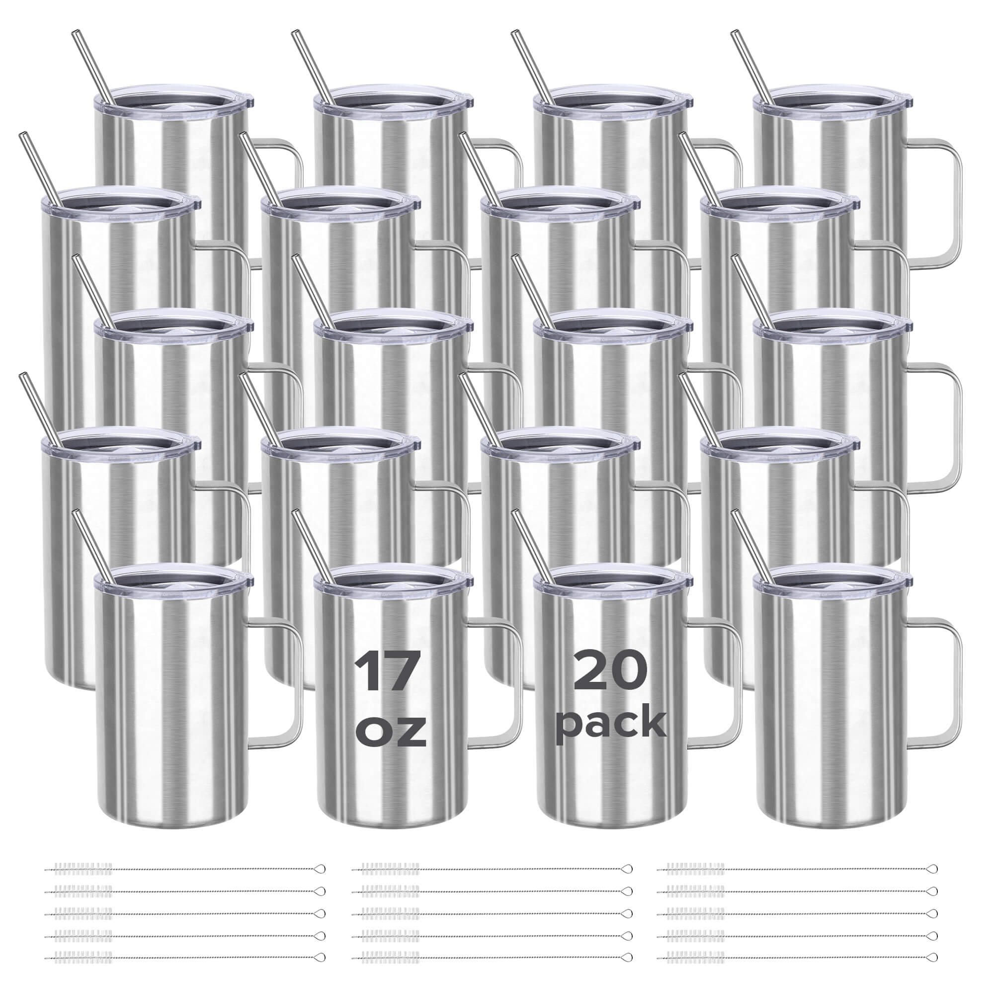 17 oz Stainless Steel Mug | 20 Pack