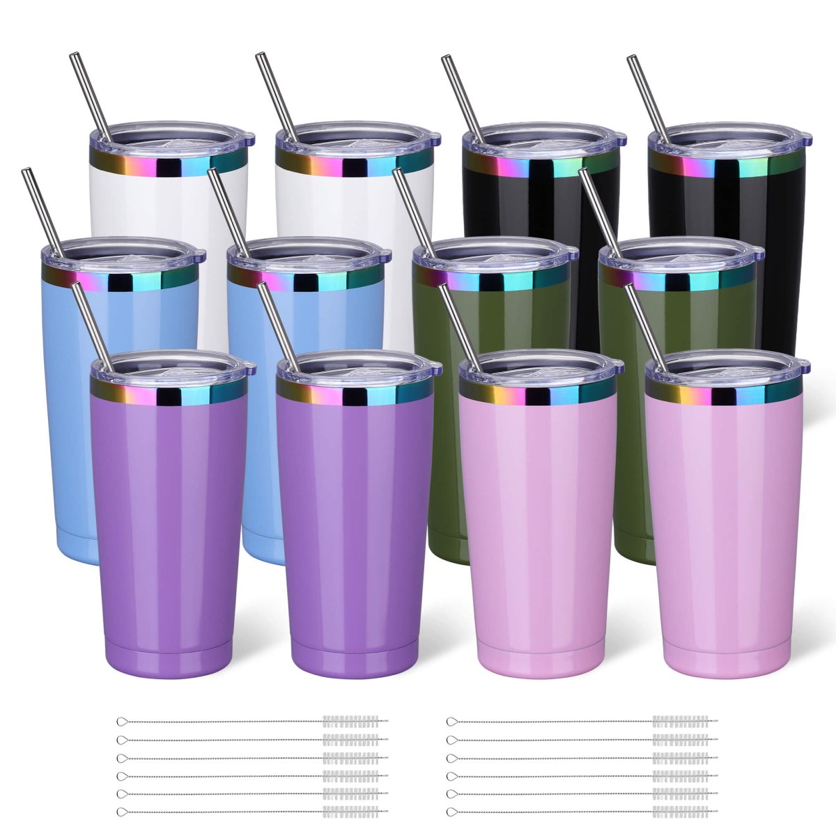 20 oz Rainbow Plated Tumbler - 12 Pack - FASTSUB