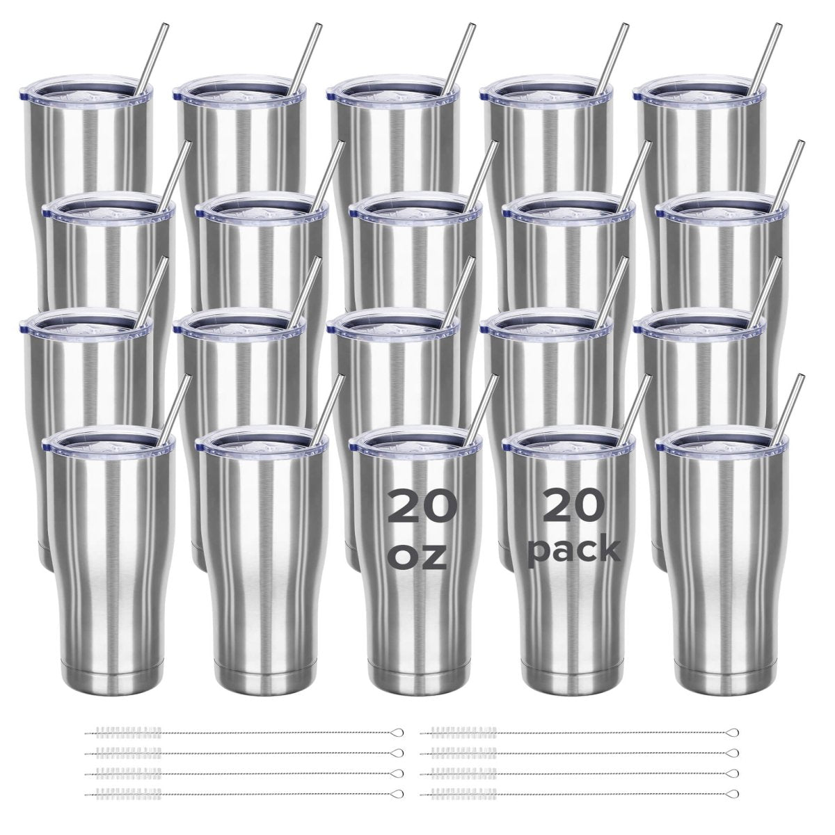 20 oz Stainless Steel Curve Tumbler - 20 Pack - FASTSUB