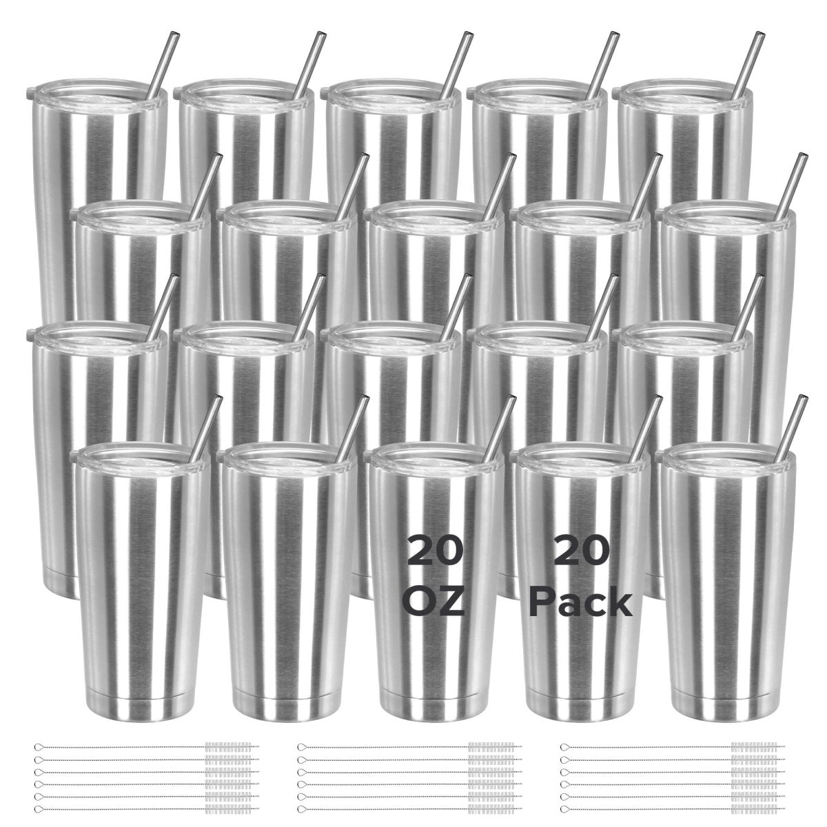 20 oz Stainless Steel Tumbler - 20 Pack - FASTSUB