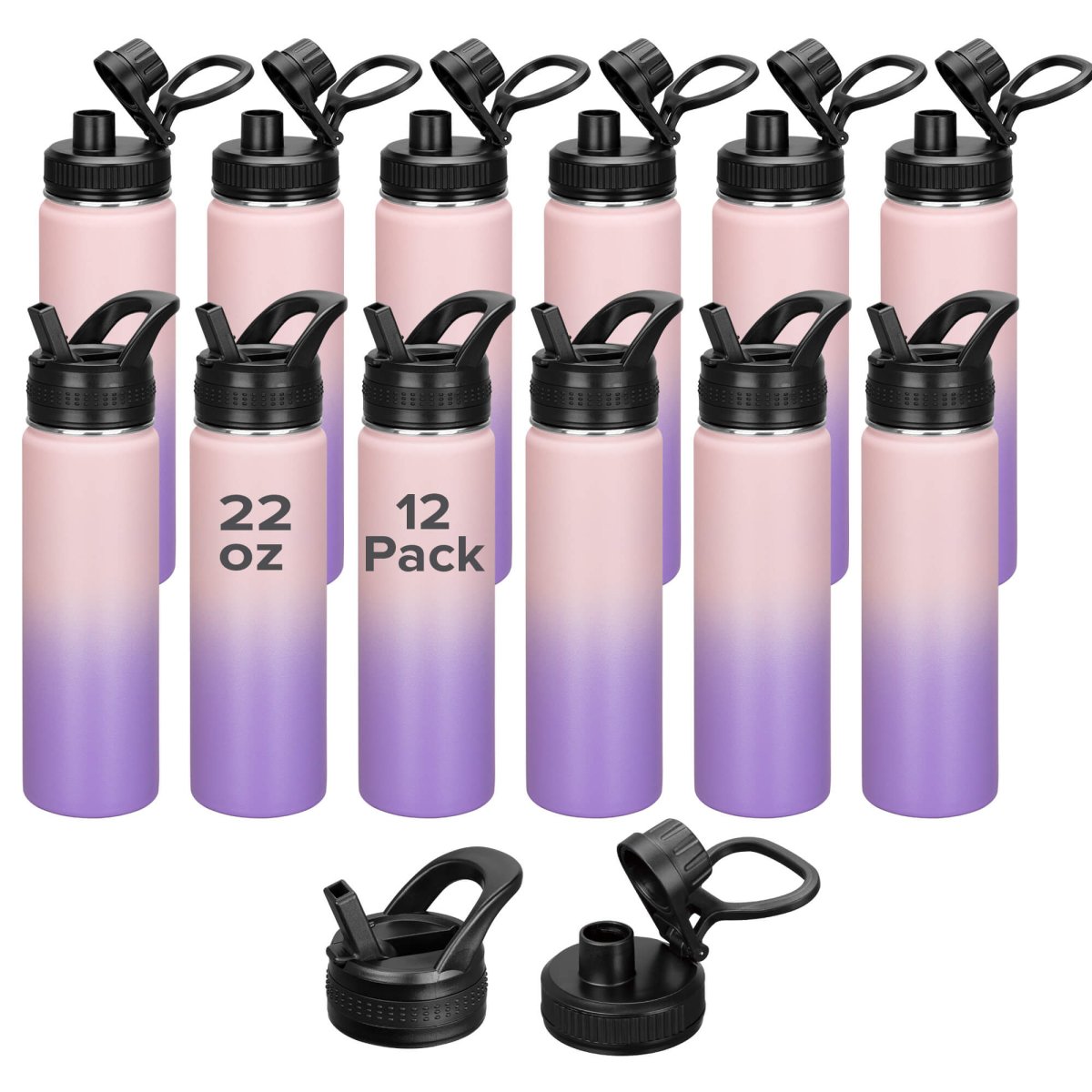22 oz Powder Coated Duo Skinny Tumbler - Pink | 12 Pack - FASTSUB