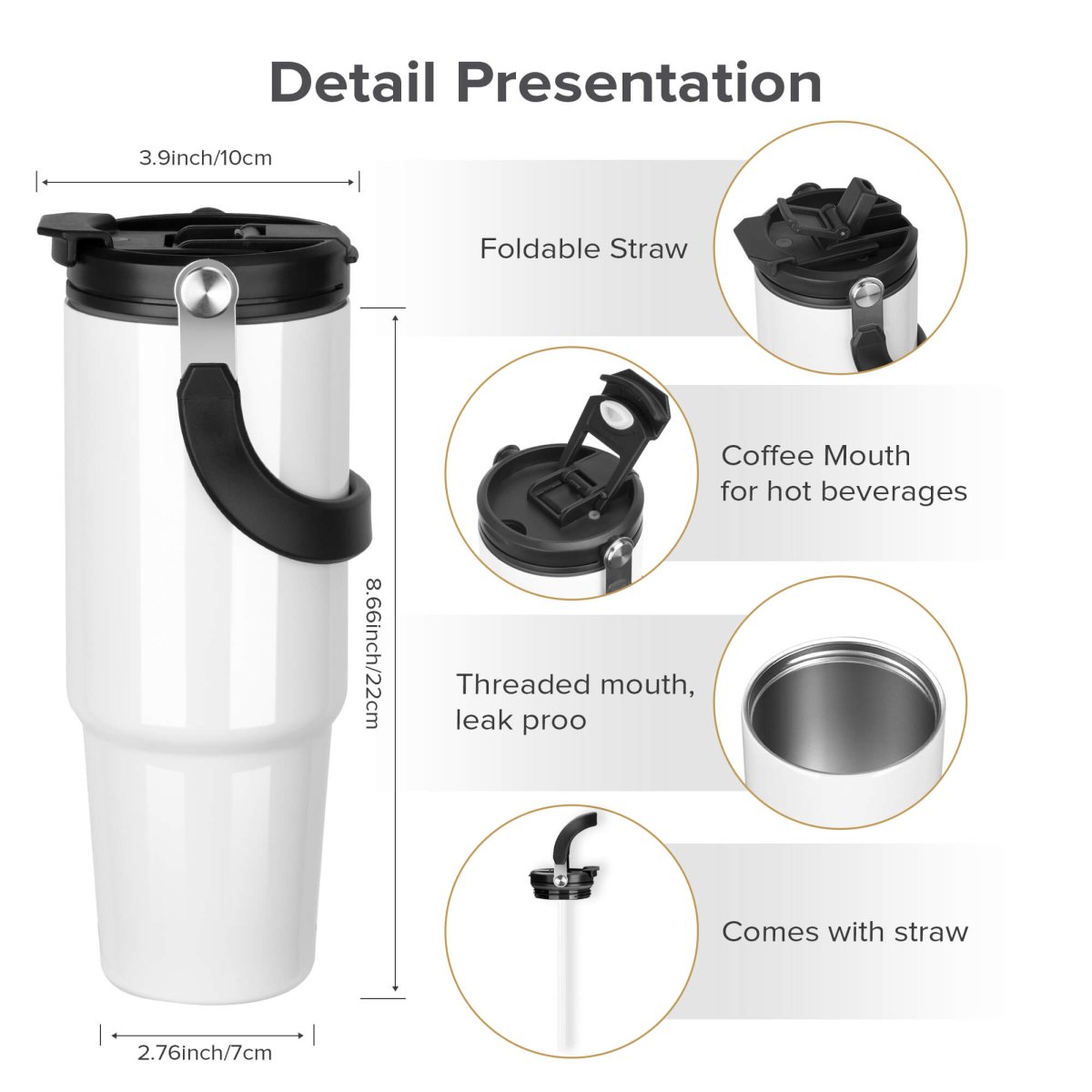30 oz Sublimation Handle Tumbler - 12 Pack - FASTSUB
