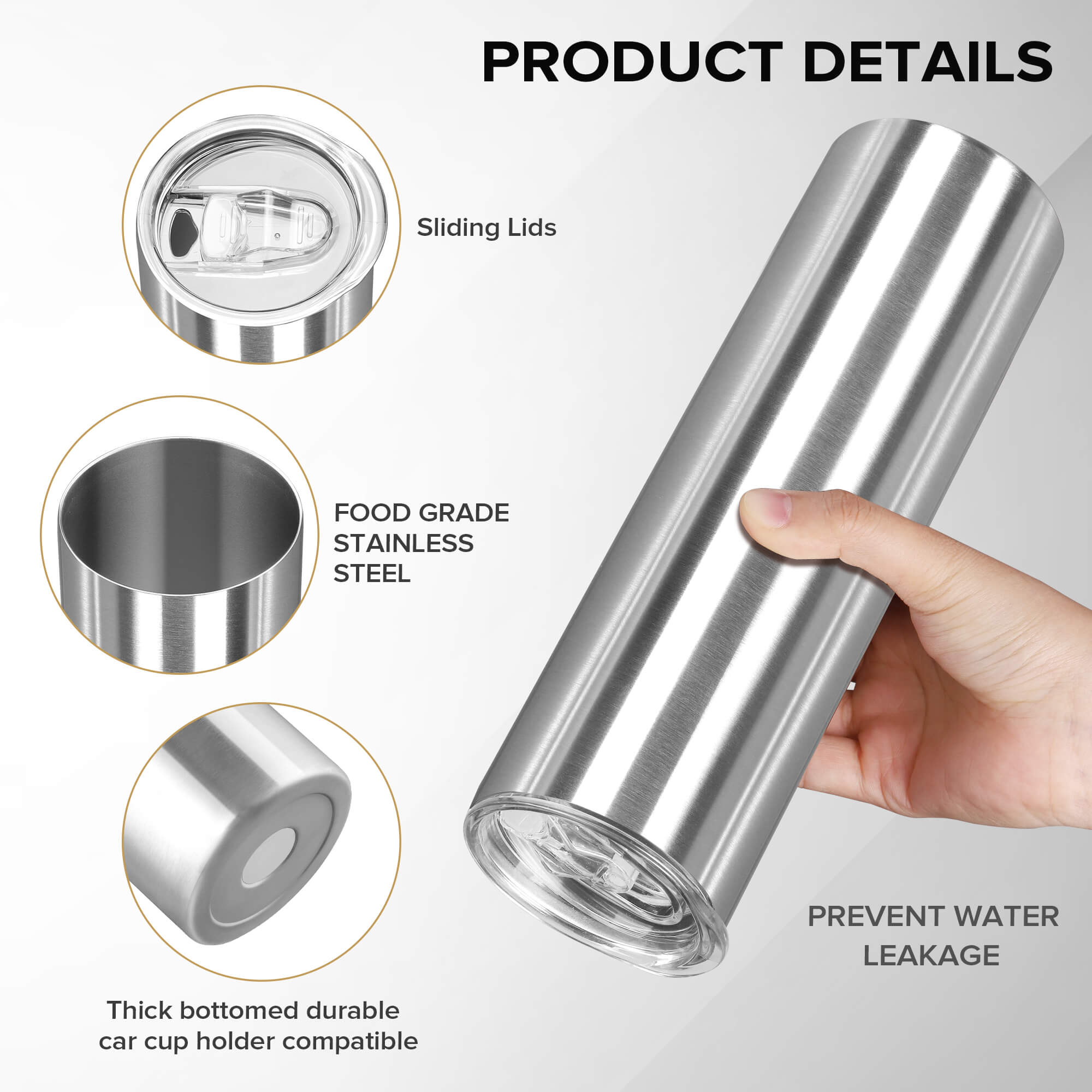 30 oz Skinny Stainless Steel Tumbler | 20 Pack