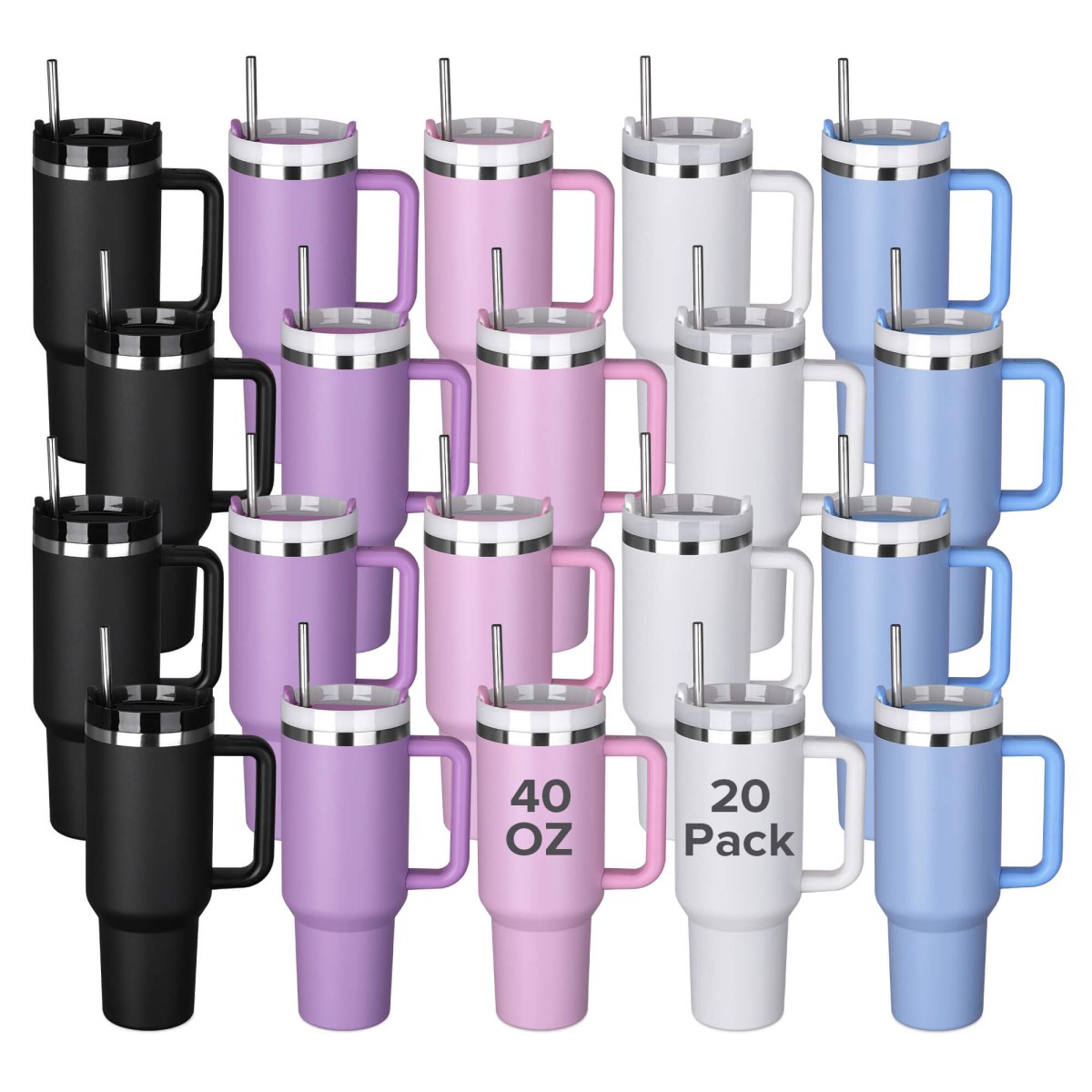 40 oz Powder Coated Tumbler - 20 Pack - FASTSUB