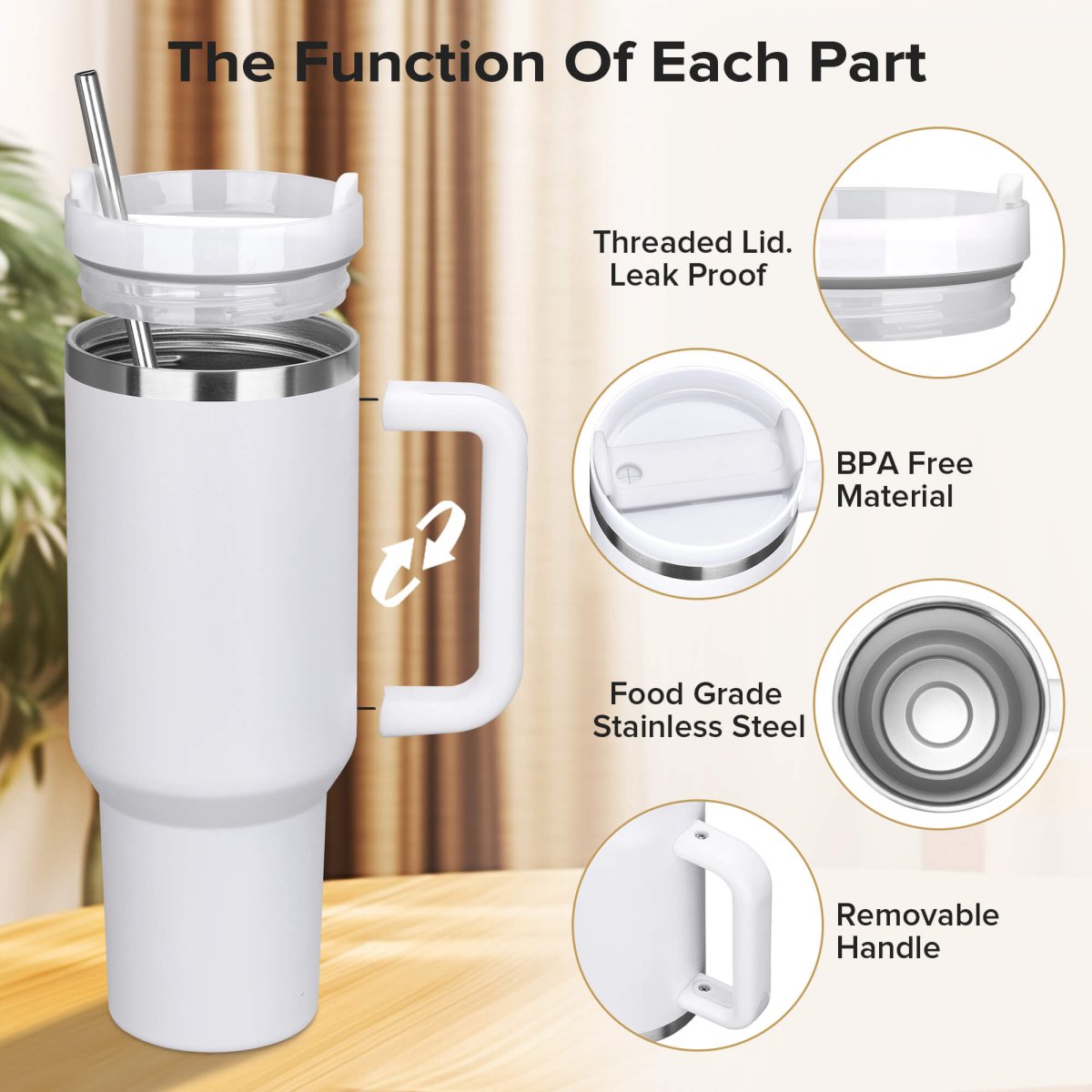40 oz Powder Coated Tumbler White - 20 Pack - FASTSUB
