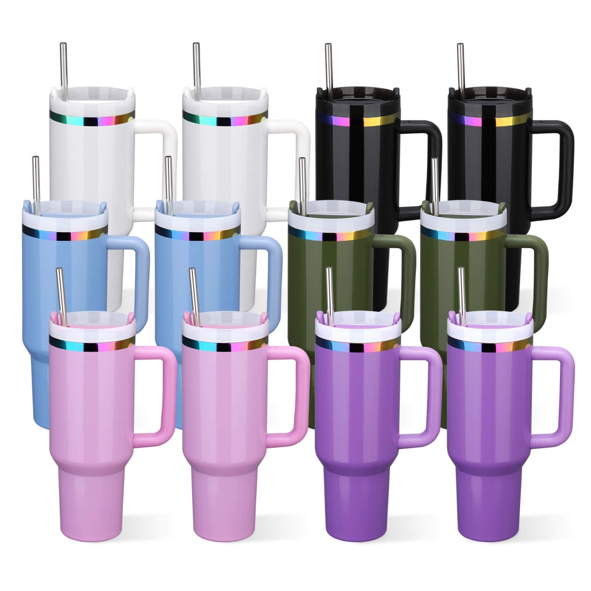 40 oz Rainbow Plated Tumbler - 12 Pack - FASTSUB