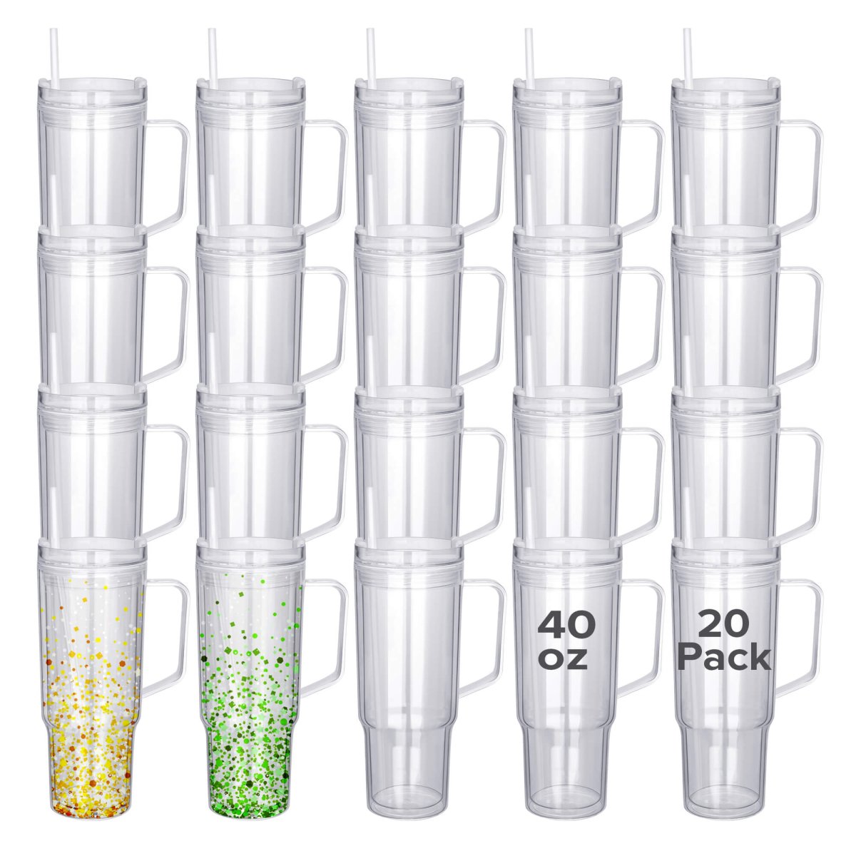 40 oz Snow Globe Acrylic Tumbler - 25 Pack - FASTSUB