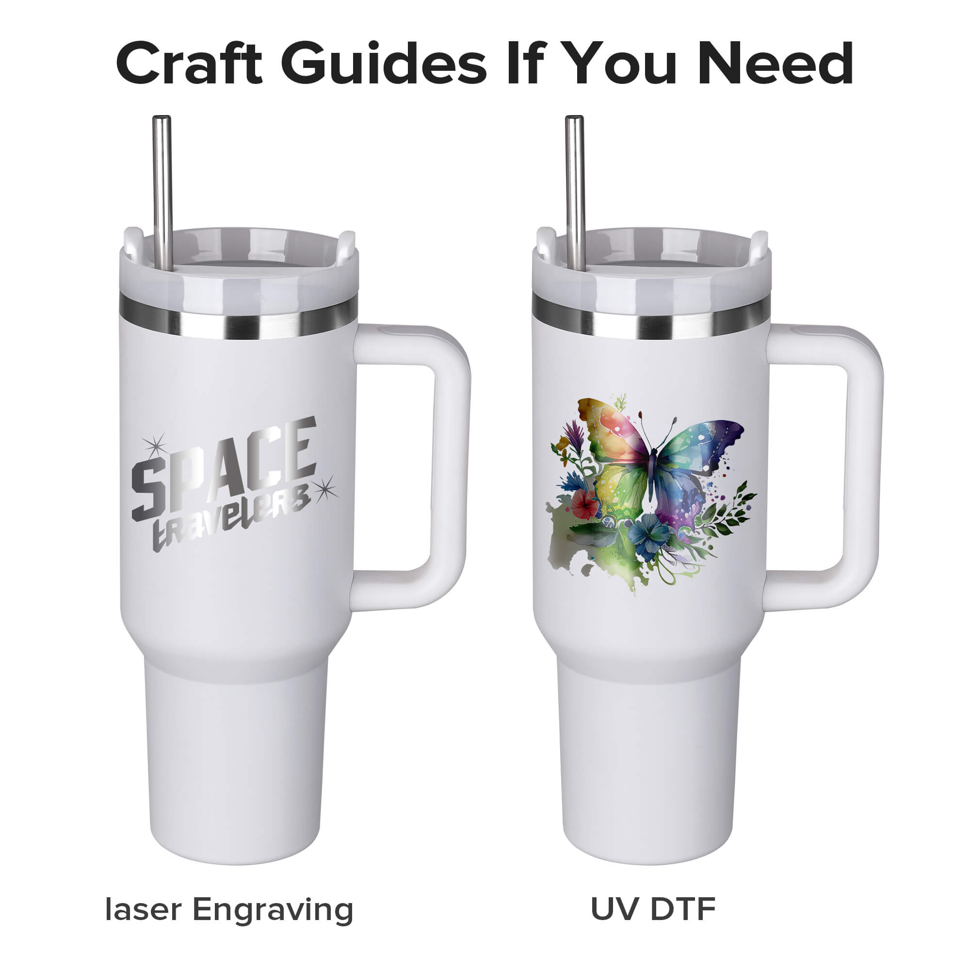 40 oz Powder Coated Tumbler - White | 20 Pack