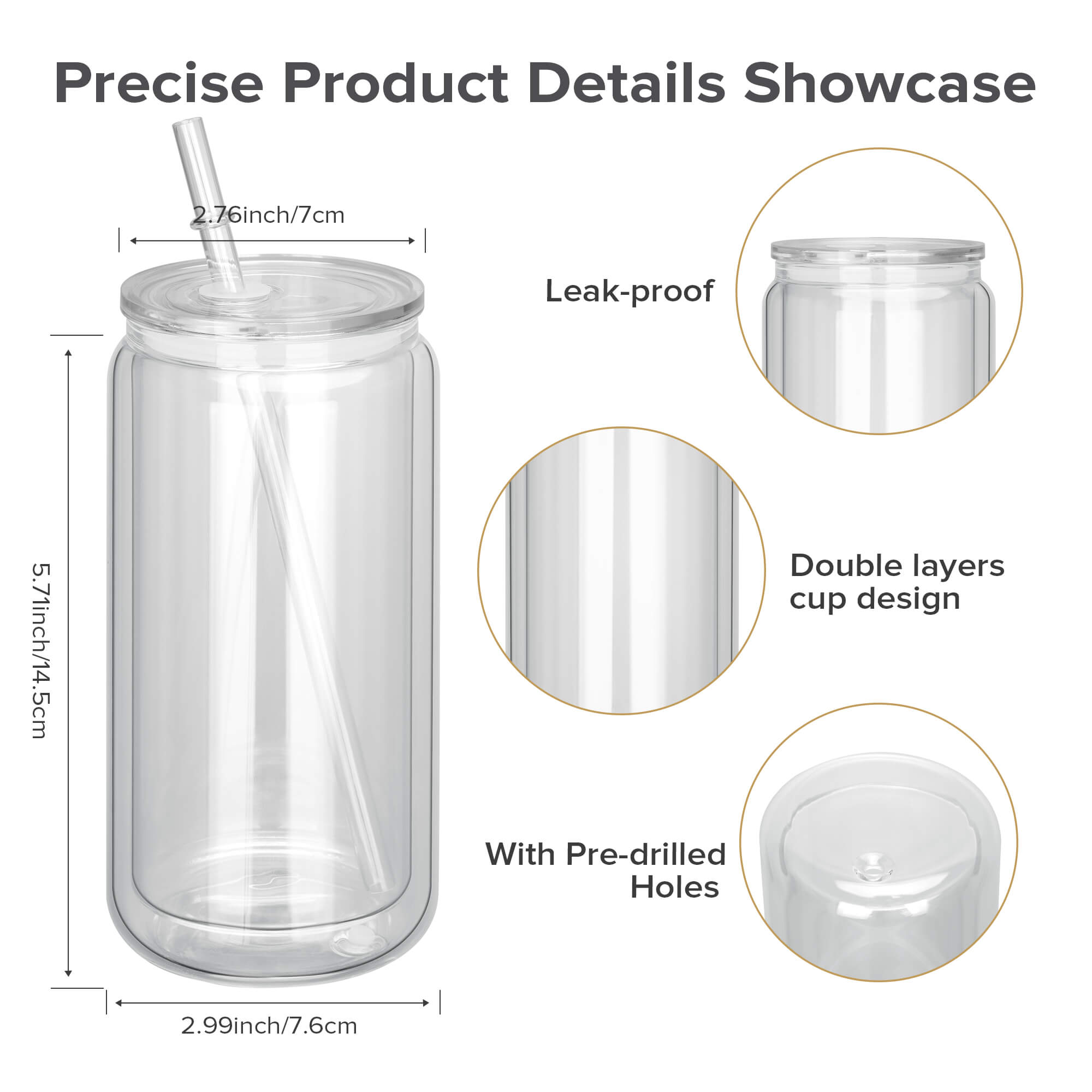 16 oz Sublimation Snow Globe Glass Tumbler | 25 Pack