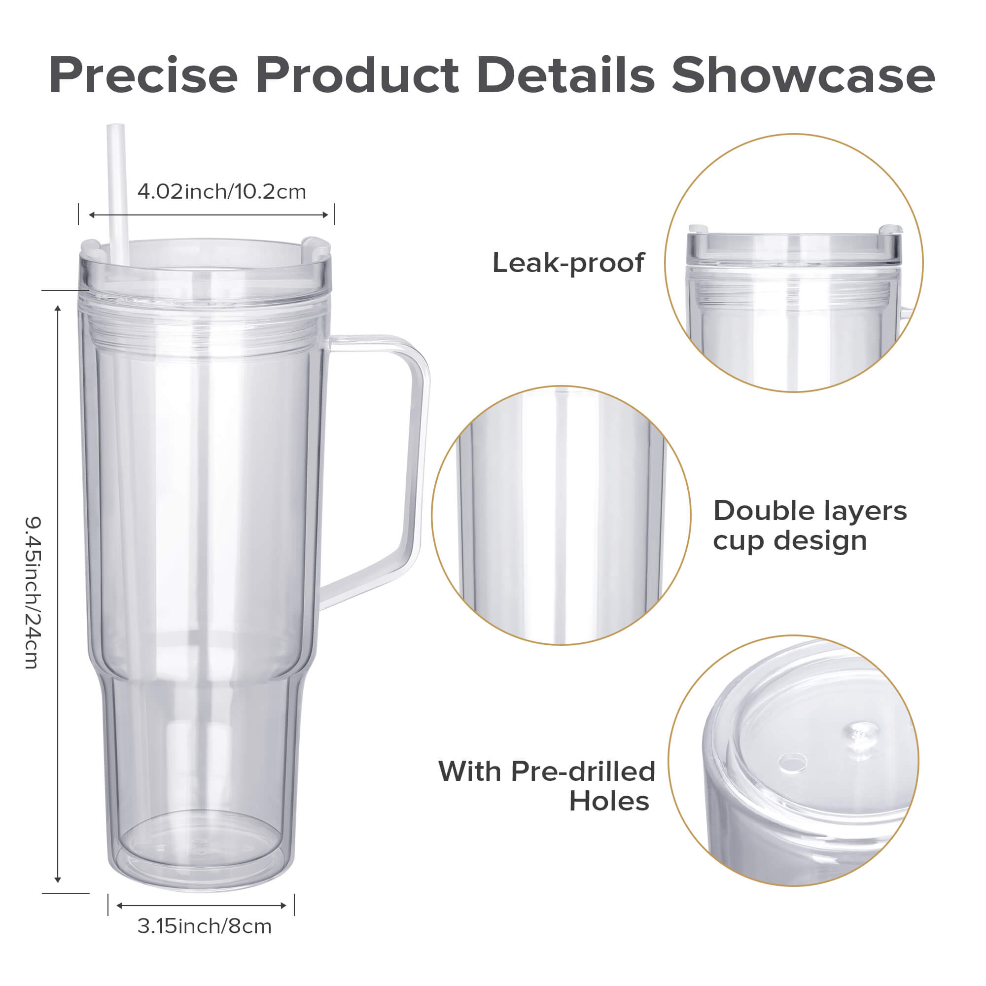 40 oz Snow Globe Acrylic Tumbler | 25 Pack