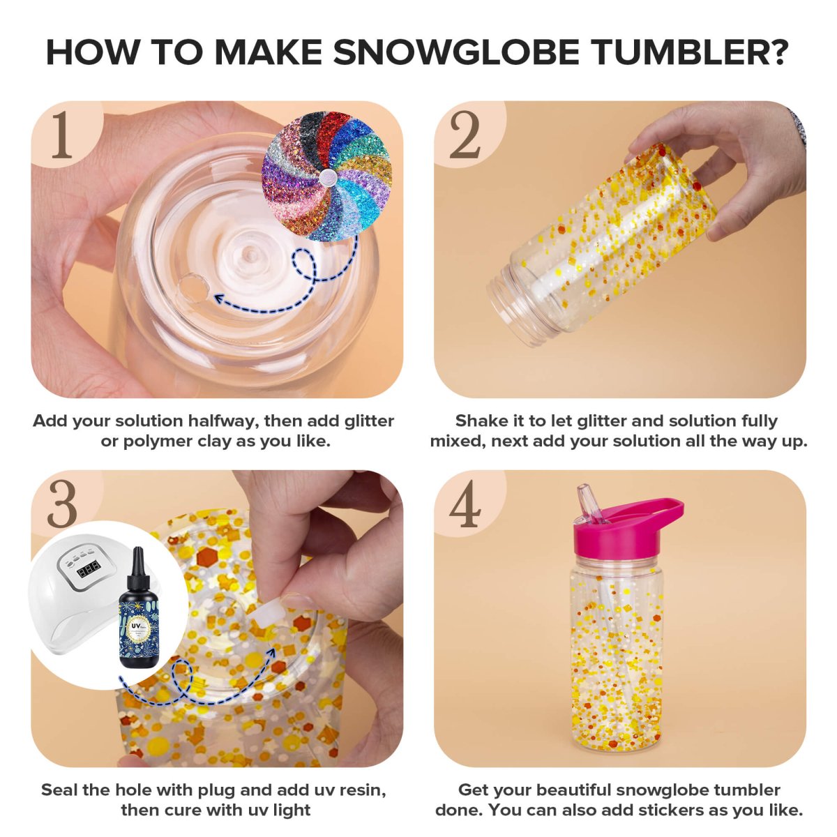 10 oz Snow Globe Acrylic Tumbler - 25 Pack - FASTSUB