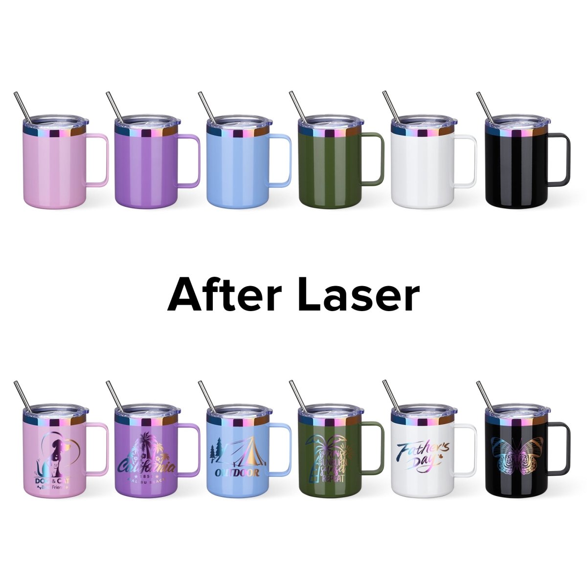 12 oz Rainbow Plated Mug - 12 Pack - FASTSUB