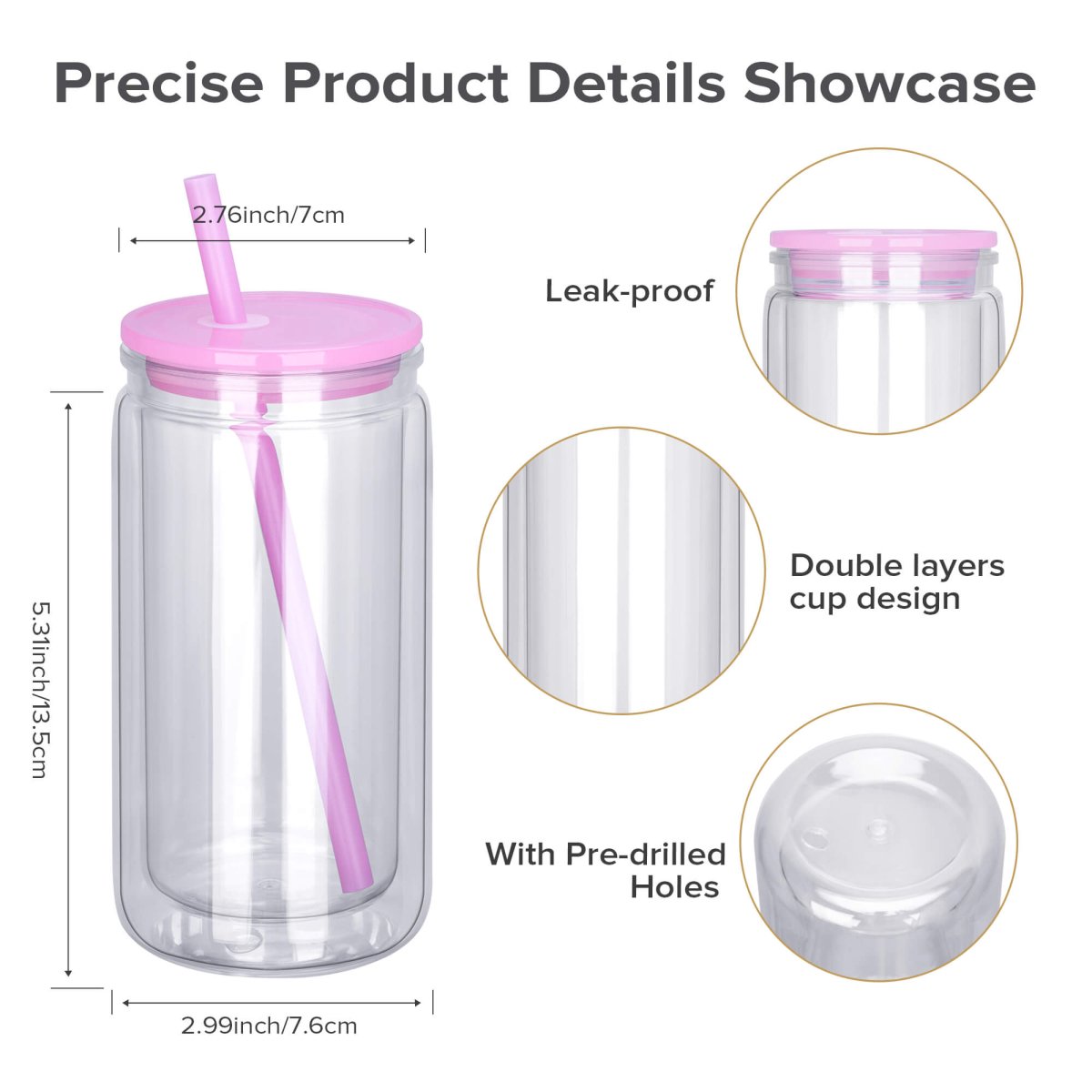 16 oz Snow Globe Acrylic Tumbler - 25 Pack - FASTSUB