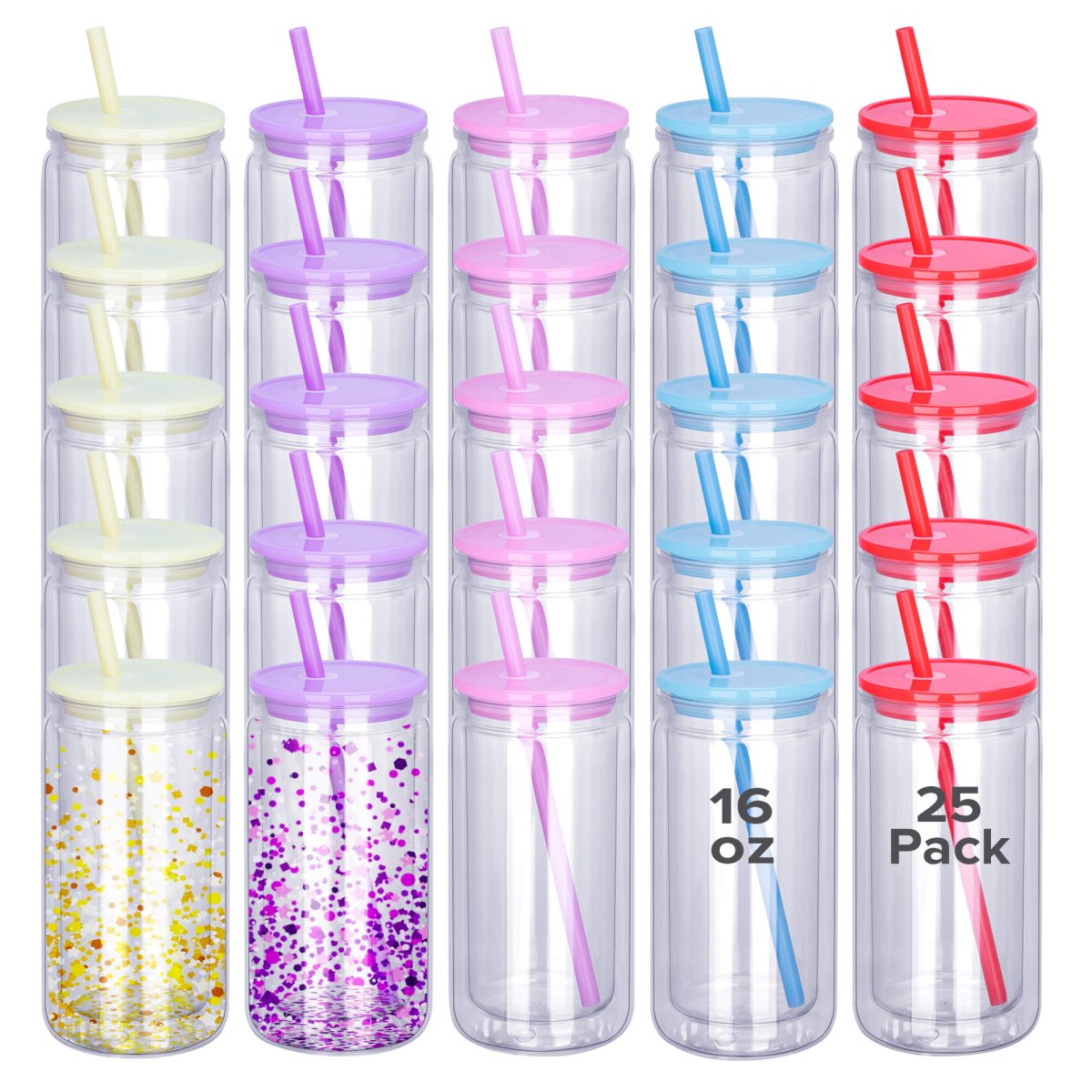 16 oz Snow Globe Acrylic Tumbler - 25 Pack - FASTSUB