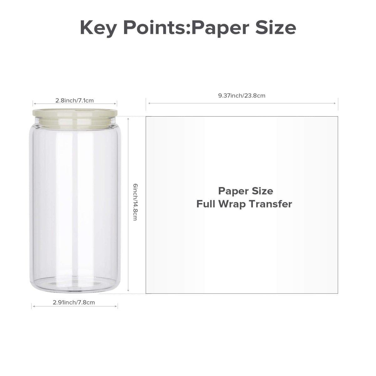 16 oz Sublimation Clear Glass Can - 25 Pack - FASTSUB