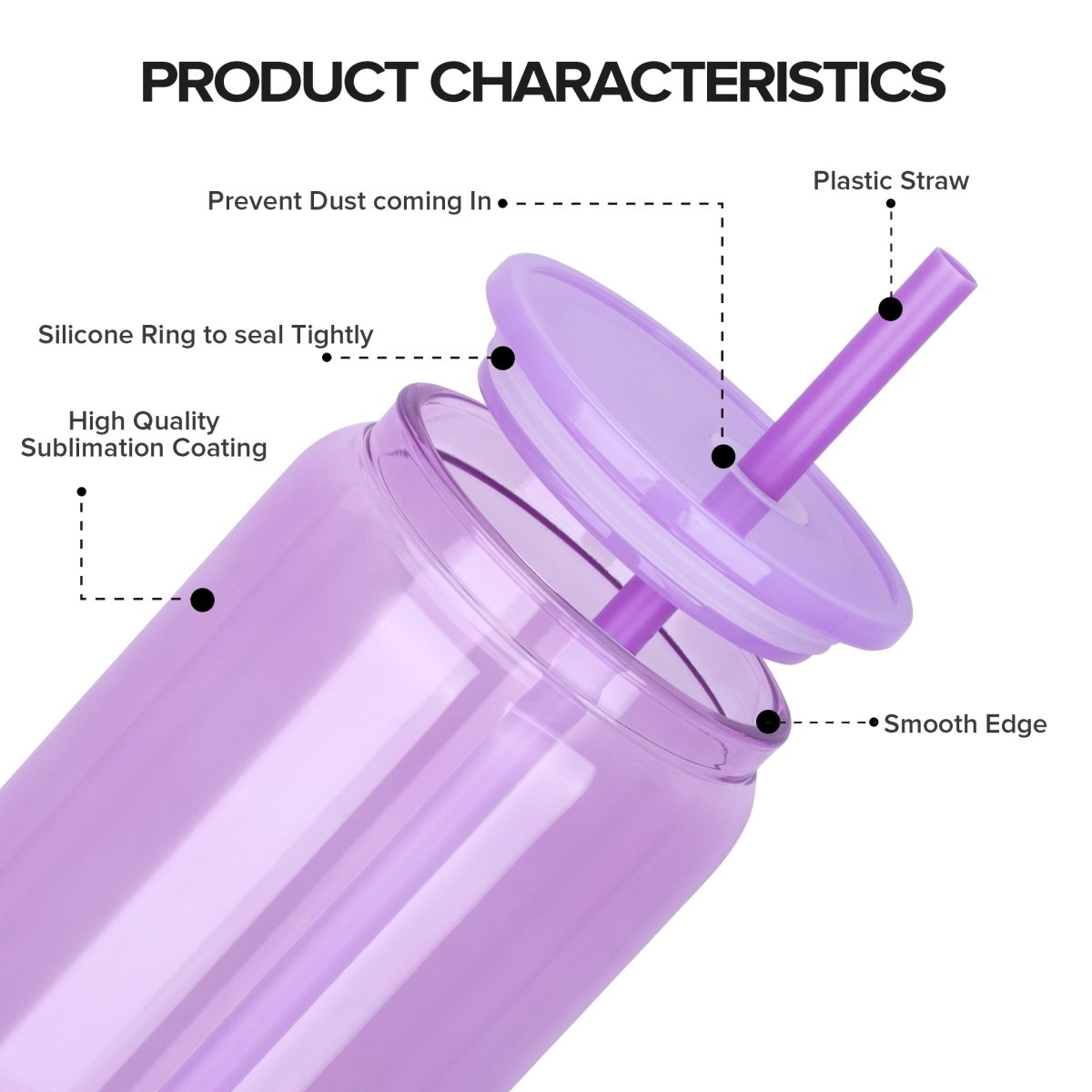 16 oz colored sublimation glass tumbler - 25 Pack - FASTSUB