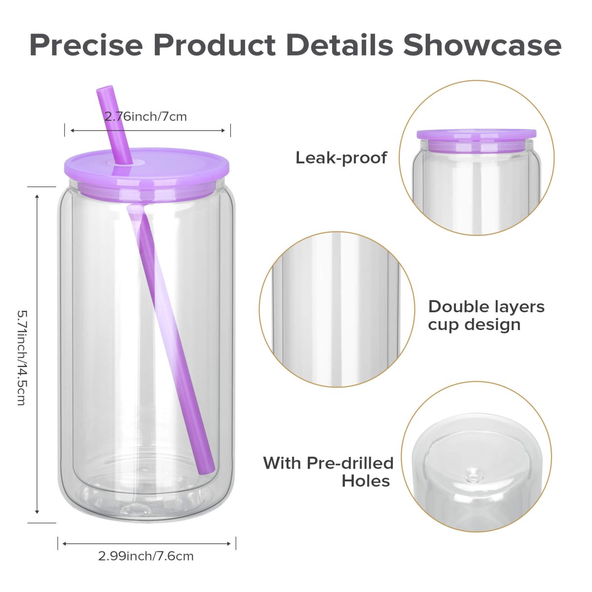 16 oz Sublimation Snow Globe Glass Tumbler - 25 Pack - FASTSUB
