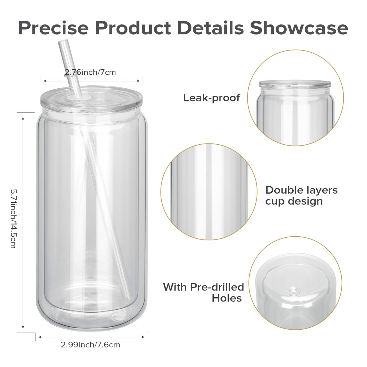 16 oz Sublimation Snow Globe Glass Tumbler - 25 Pack - FASTSUB