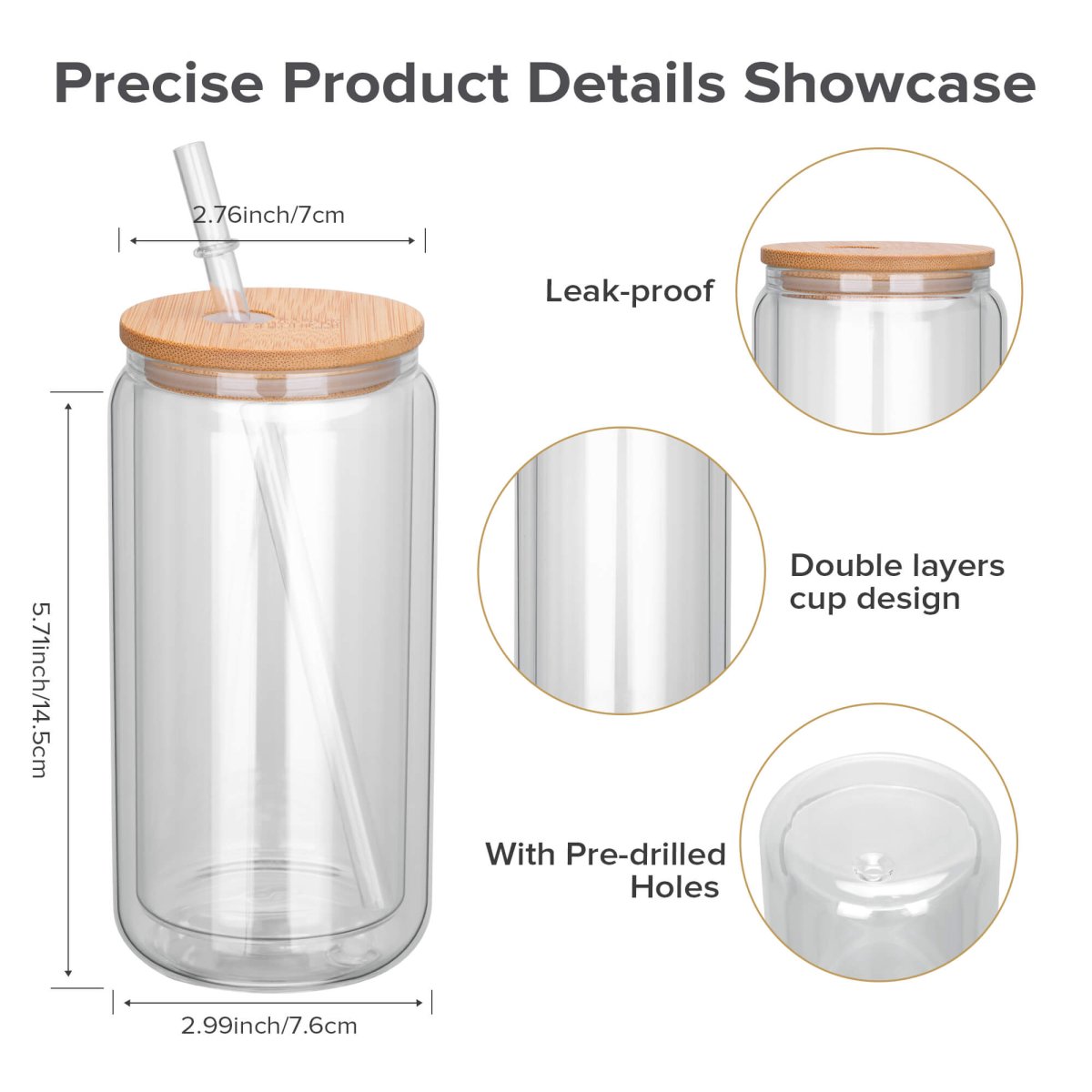 16 oz Sublimation Snow Globe Glass Tumbler - 25 Pack - FASTSUB