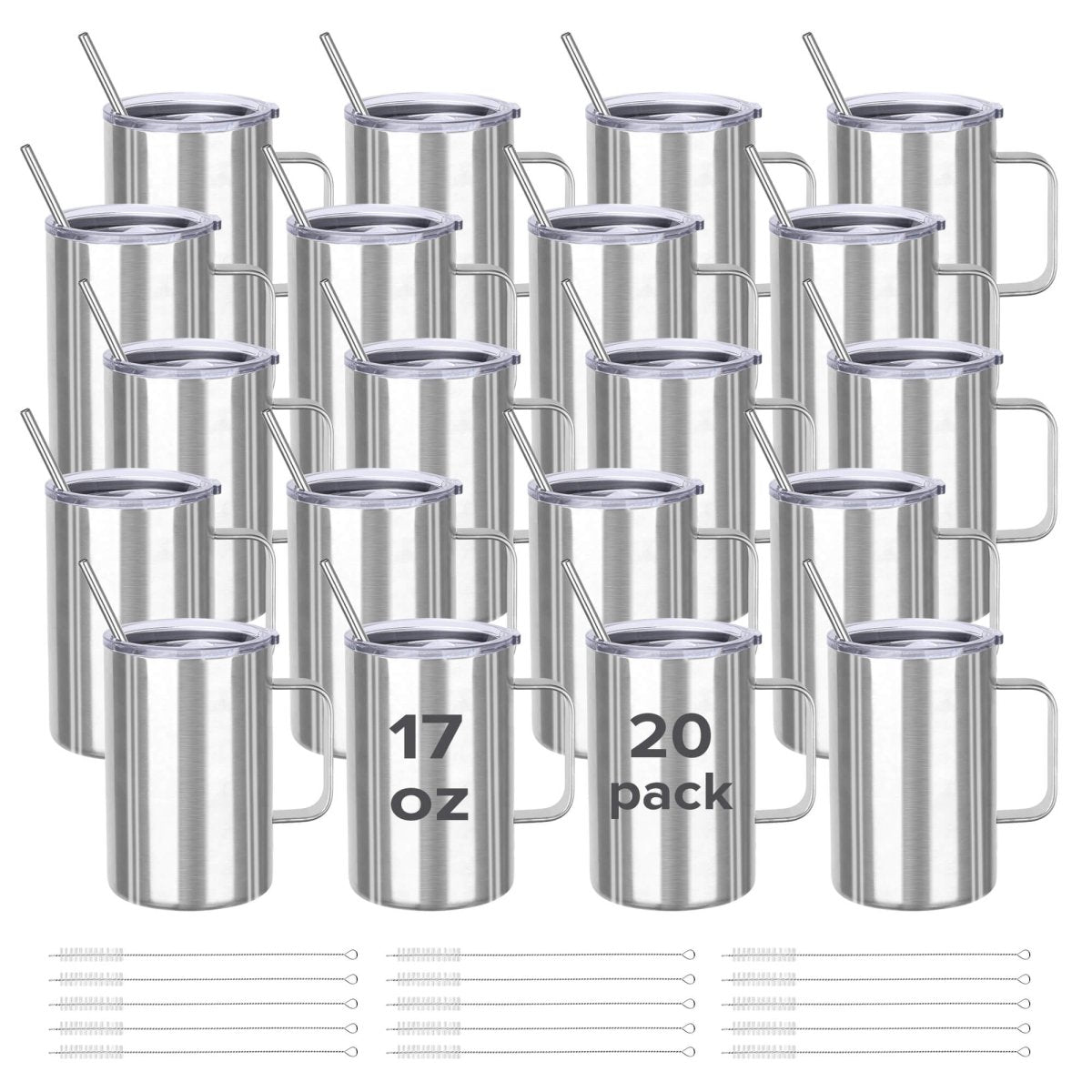 17 oz Stainless Steel Mug - 20 Pack - FASTSUB