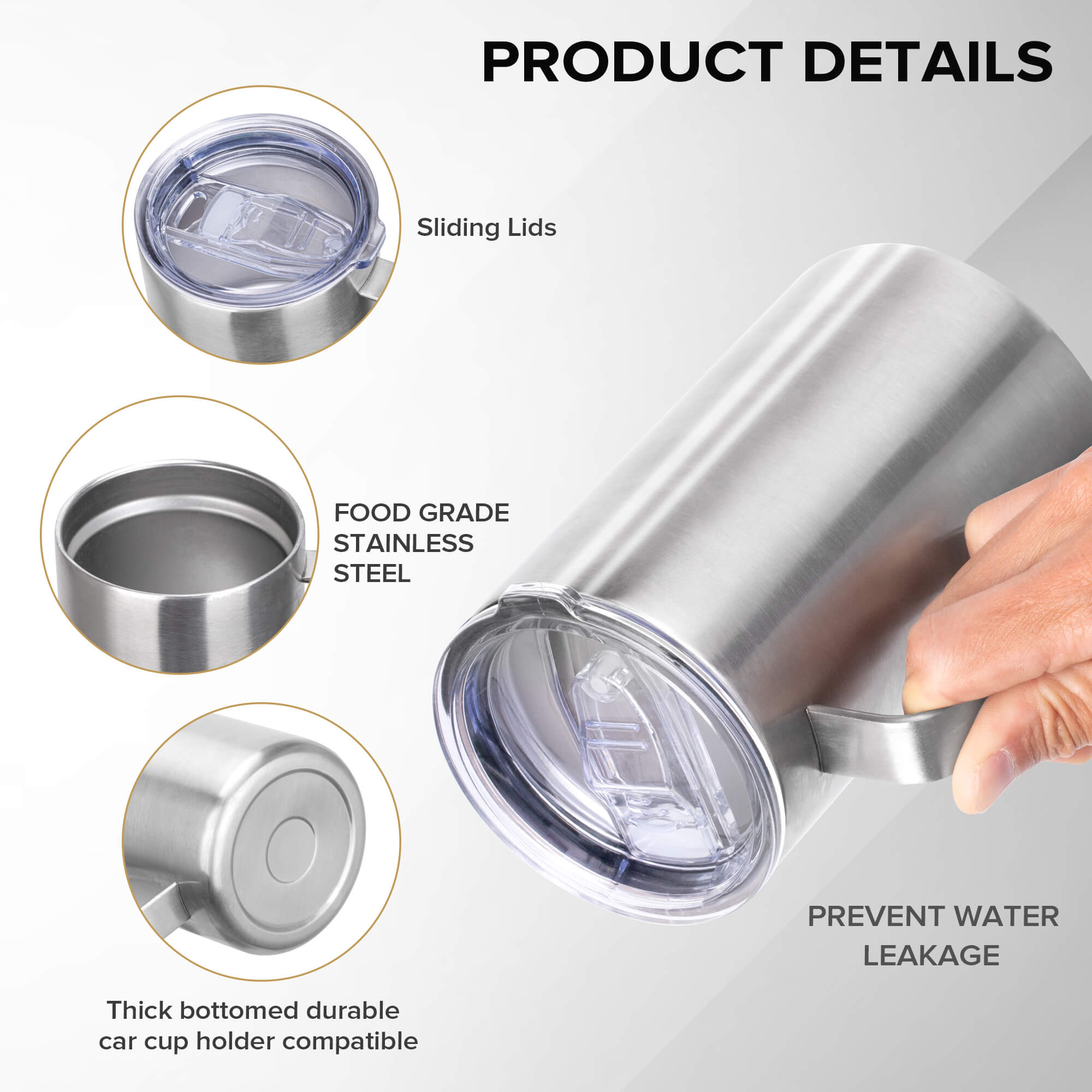 17 oz Stainless Steel Mug | 20 Pack