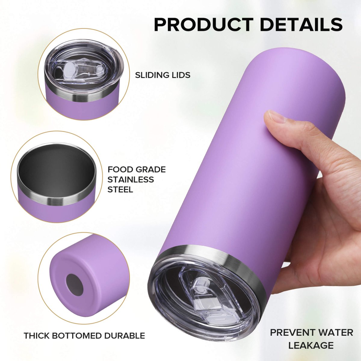 20 oz Powder Coated Skinny Tumbler - 20 Pack - FASTSUB