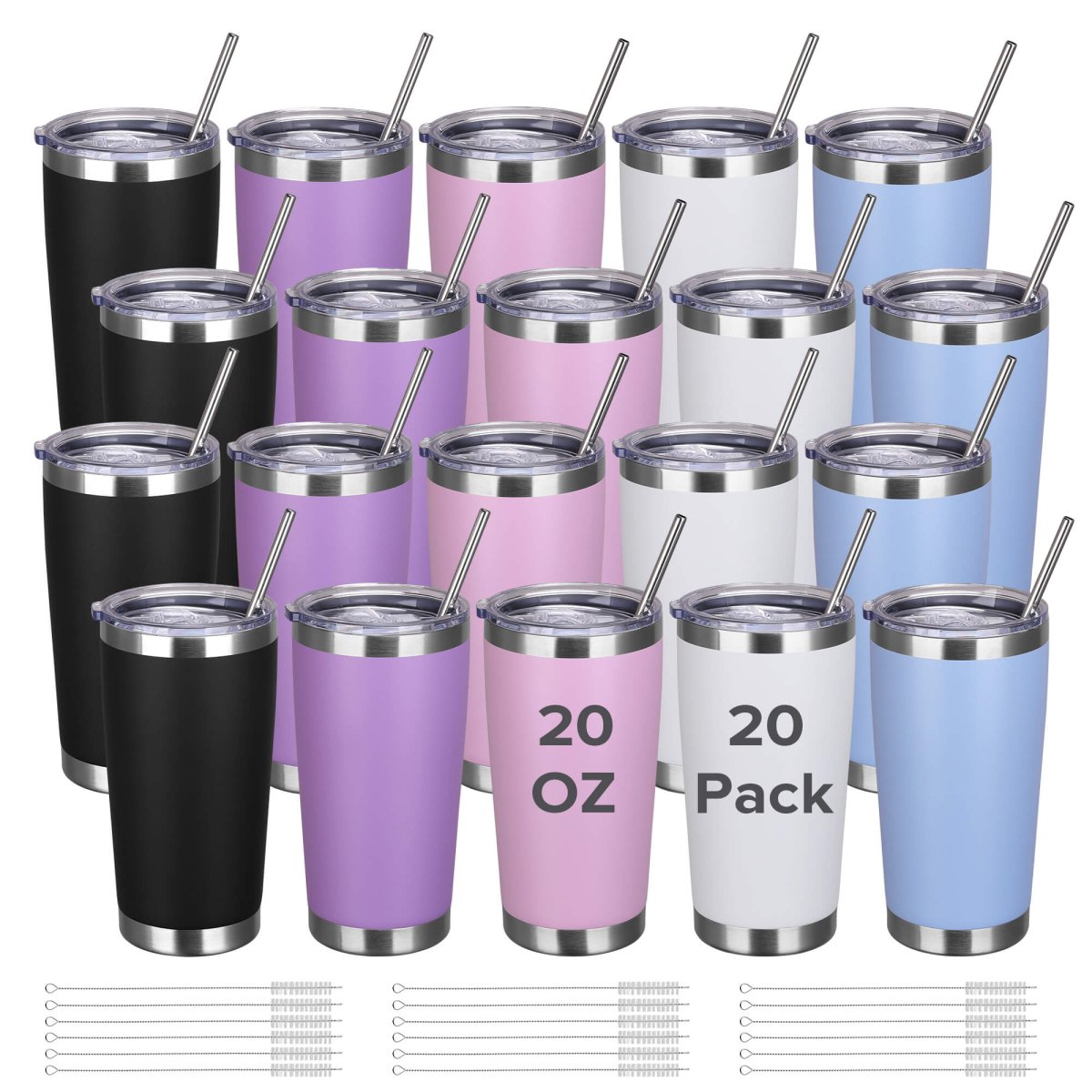 20 oz Powder Coated Tumbler - 20 Pack - FASTSUB