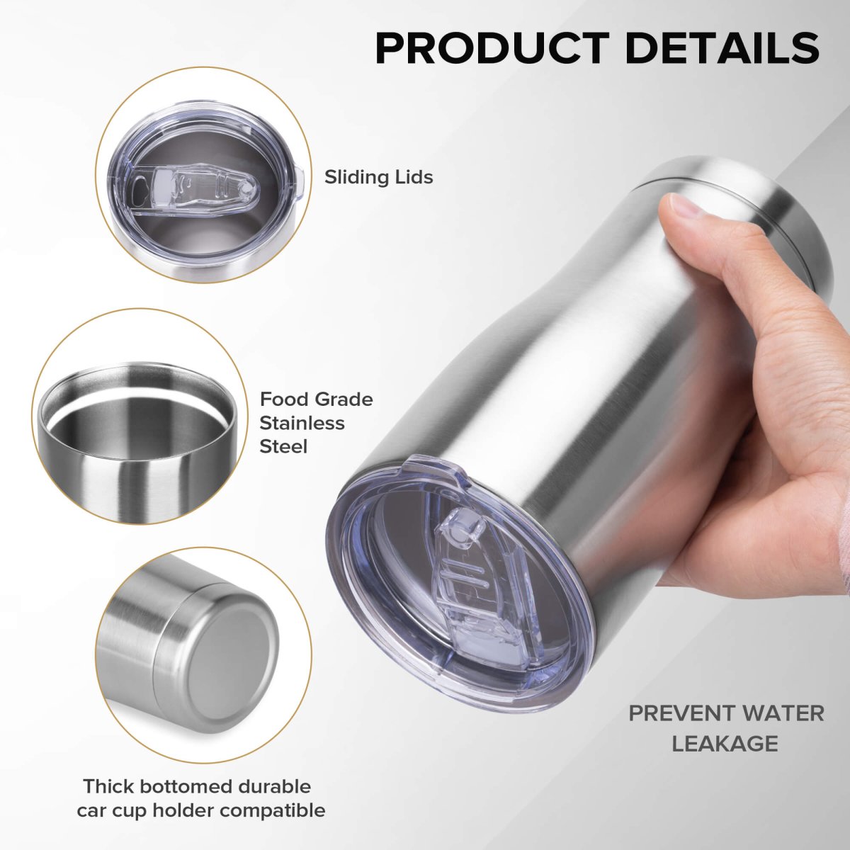 20 oz Stainless Steel Curve Tumbler - 20 Pack - FASTSUB