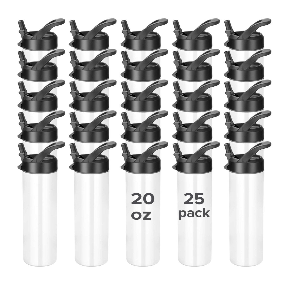 20 oz Sublimation Sports Water Bottle - 25 Pack - FASTSUB