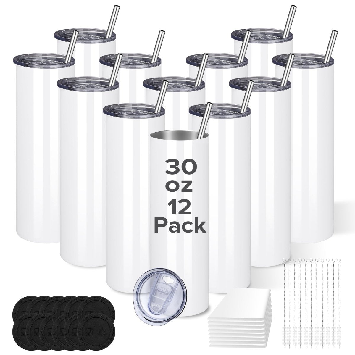 30 oz Sublimation Skinny Tumbler - 12 Pack - FASTSUB
