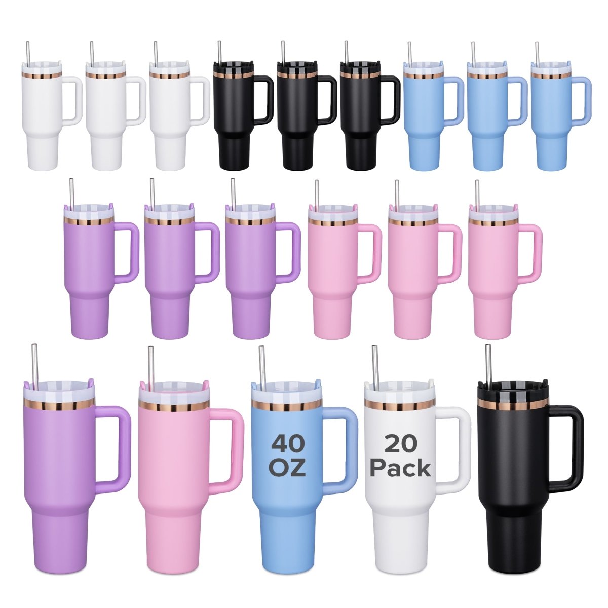40 oz Gold Plated Tumbler - 20 Pack - FASTSUB
