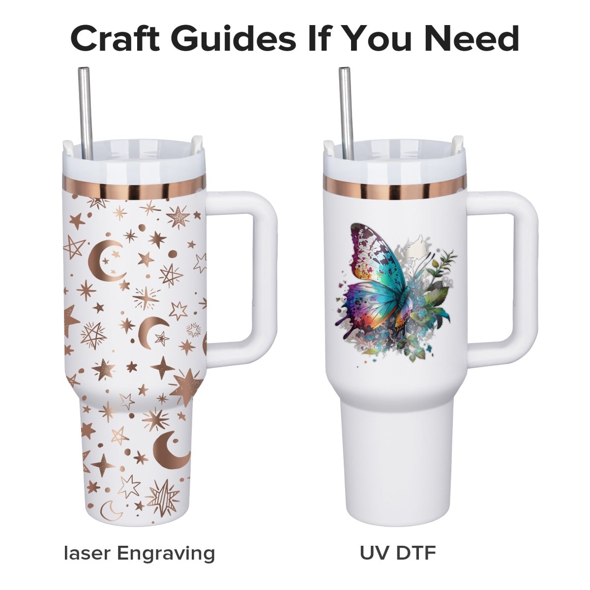 40 oz Gold Plated Tumbler White - 20 Pack - FASTSUB