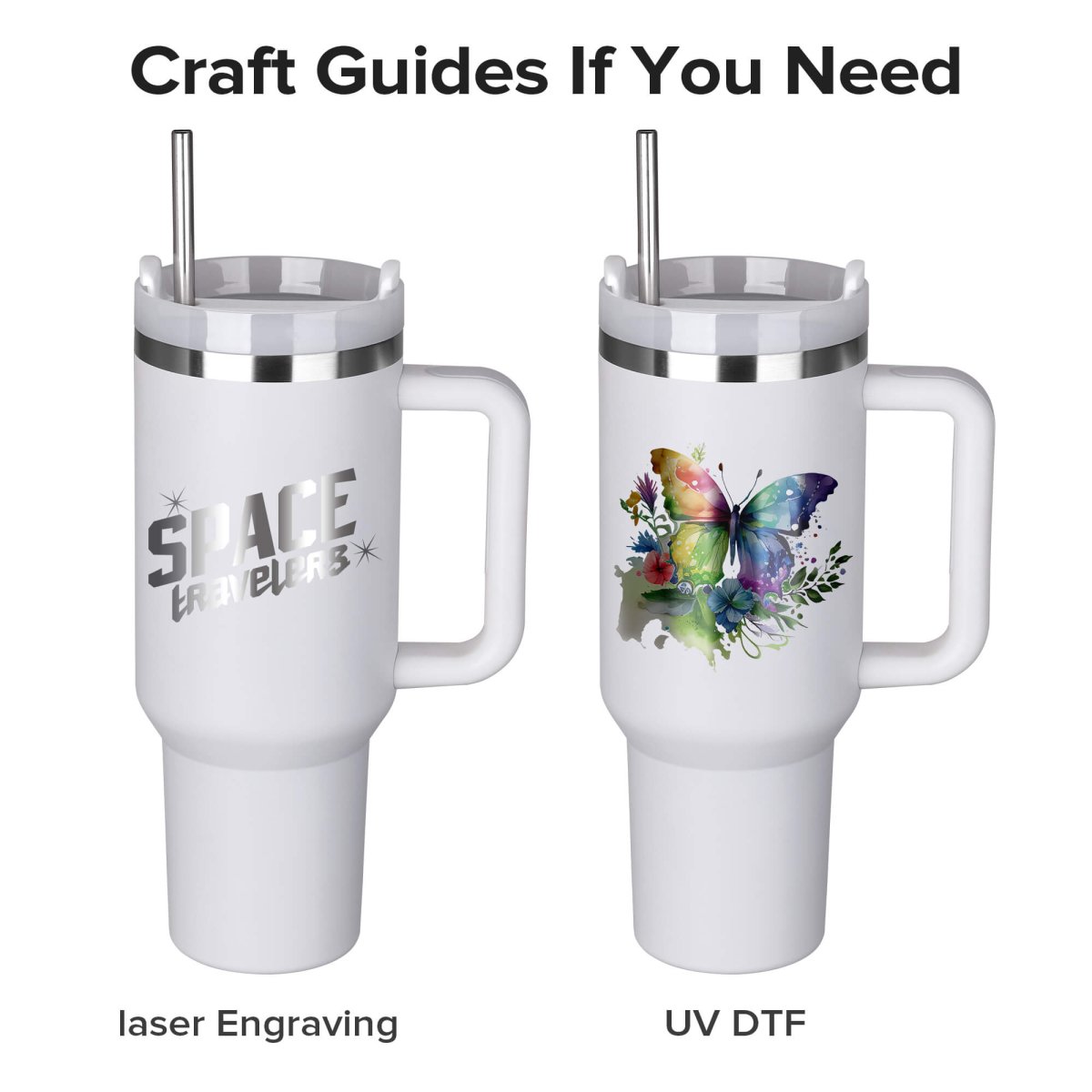 40 oz Powder Coated Tumbler White - 20 Pack - FASTSUB