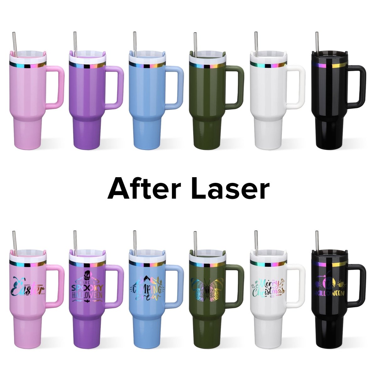 40 oz Rainbow Plated Tumbler - 12 Pack - FASTSUB