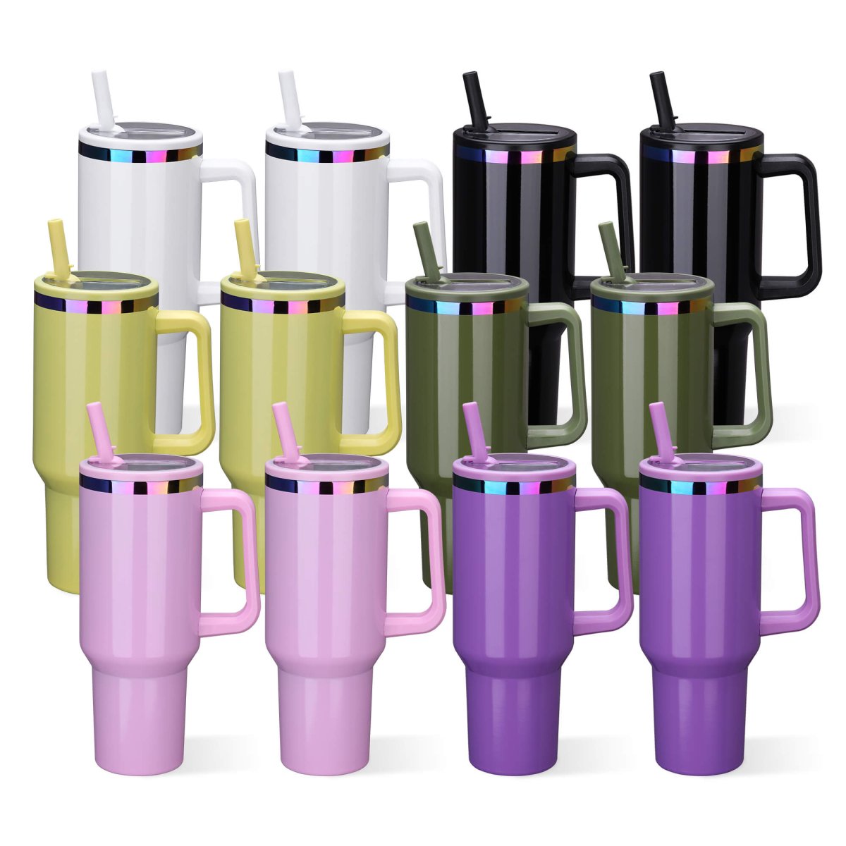 40 oz Rainbow Plated Tumbler - 12 Pack - FASTSUB
