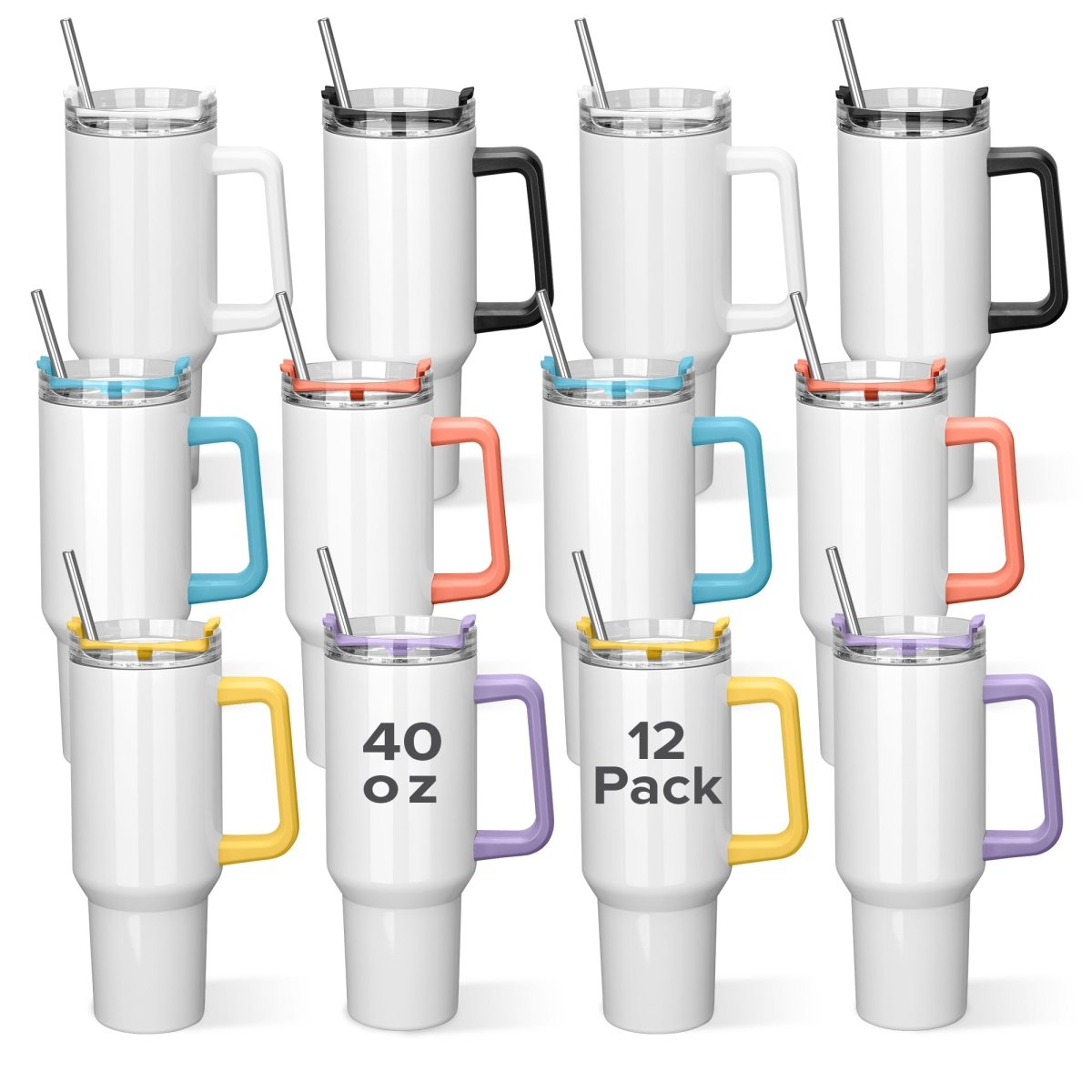 40 oz Sublimation Handle Tumbler - 12 Pack - FASTSUB