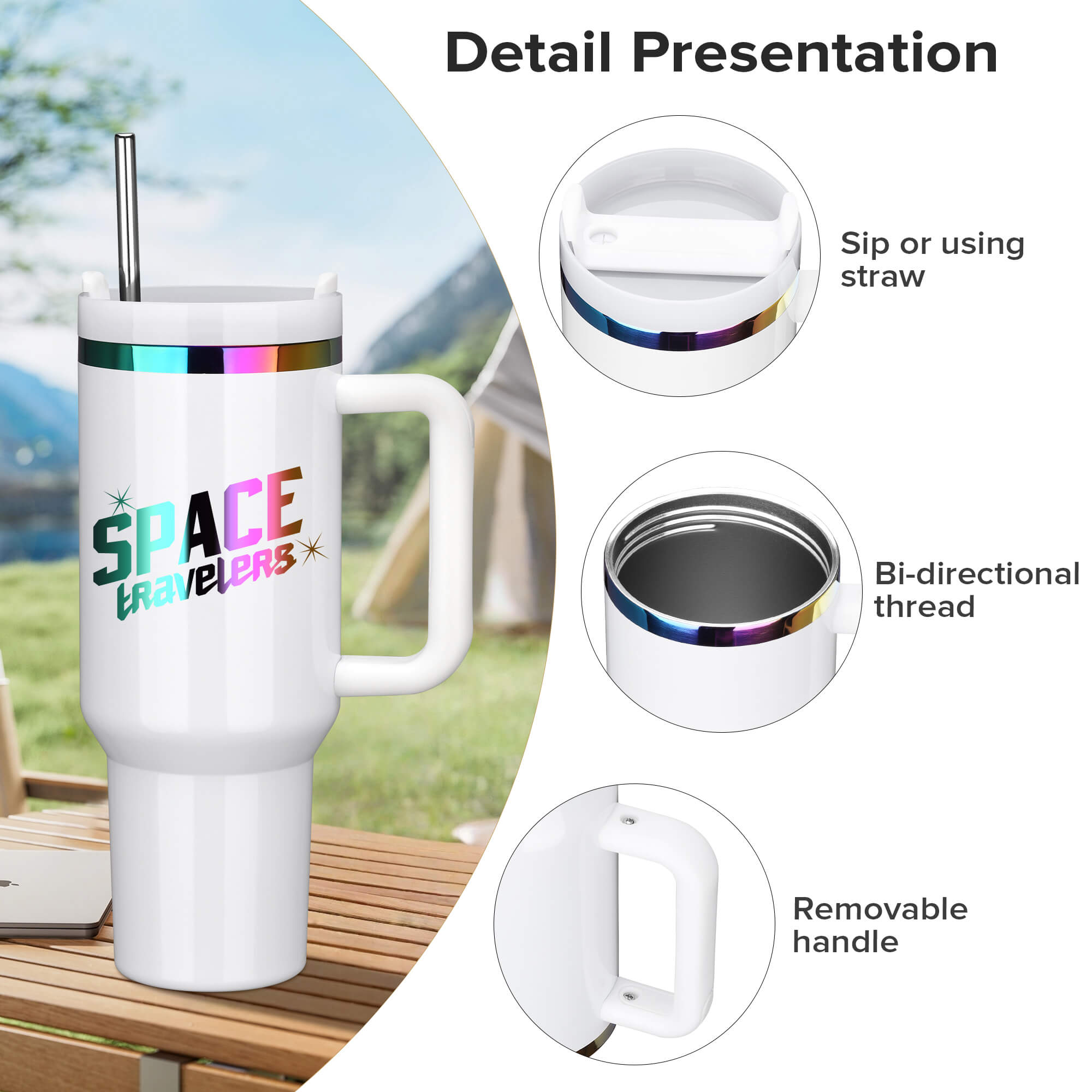 40 oz Glossy Coated Tumbler - White | 12 Pack - FASTSUB