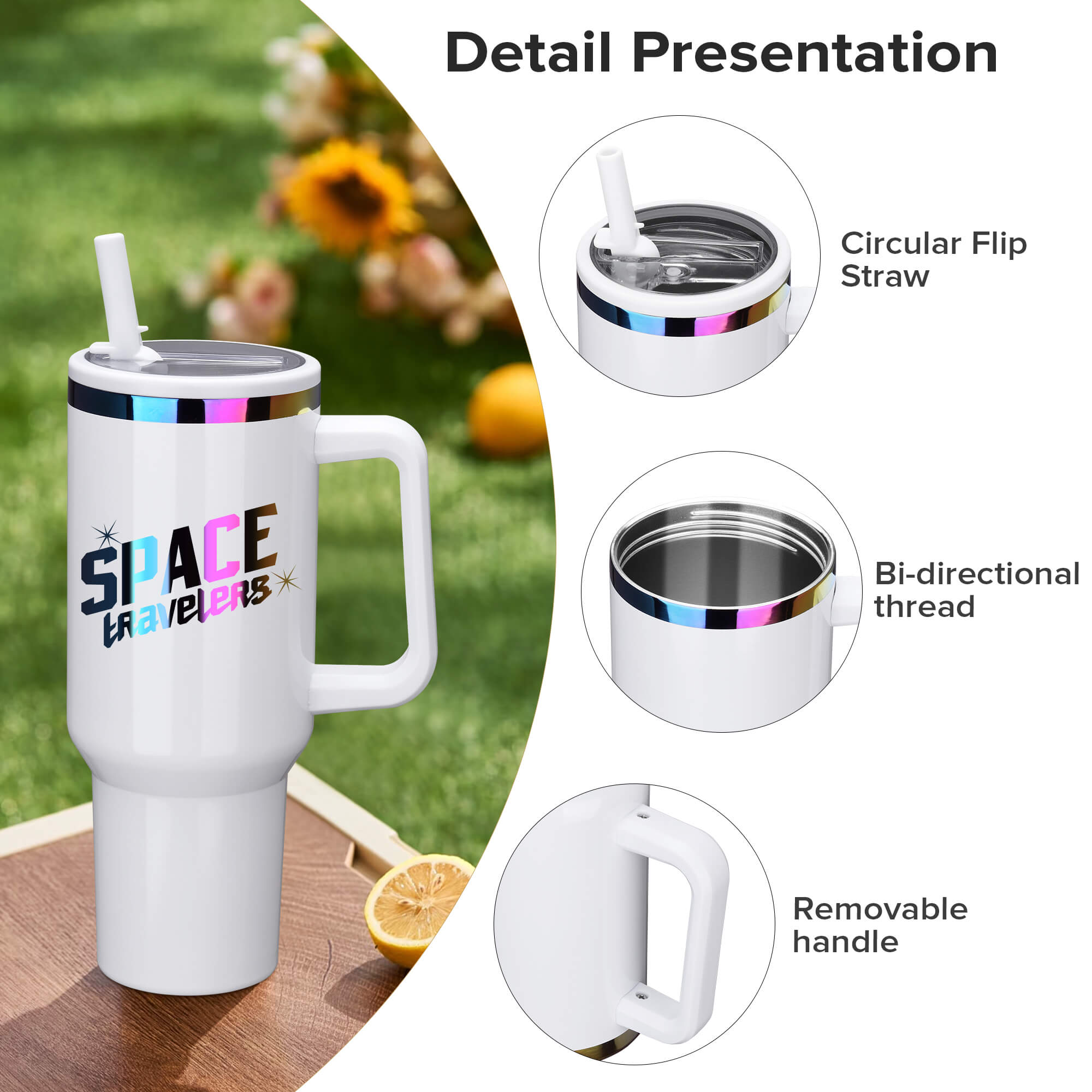 40 oz Glossy Coated Tumbler with Flip Straw - White | 12 Pack - FASTSUB