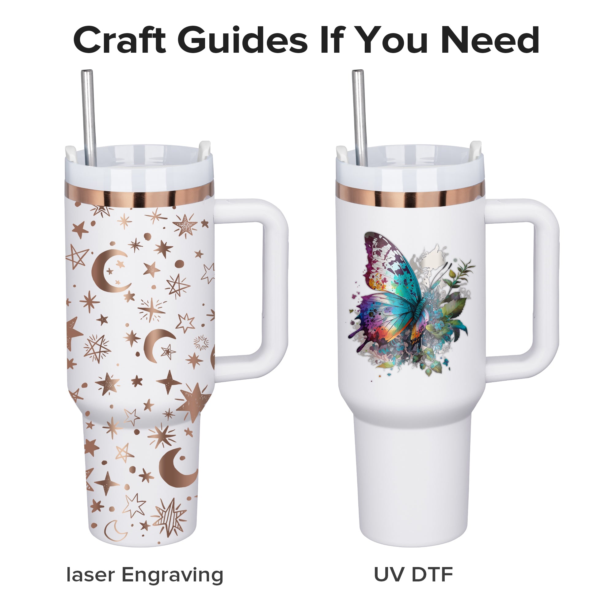 40 oz Gold Plated Tumbler White - 20 Pack
